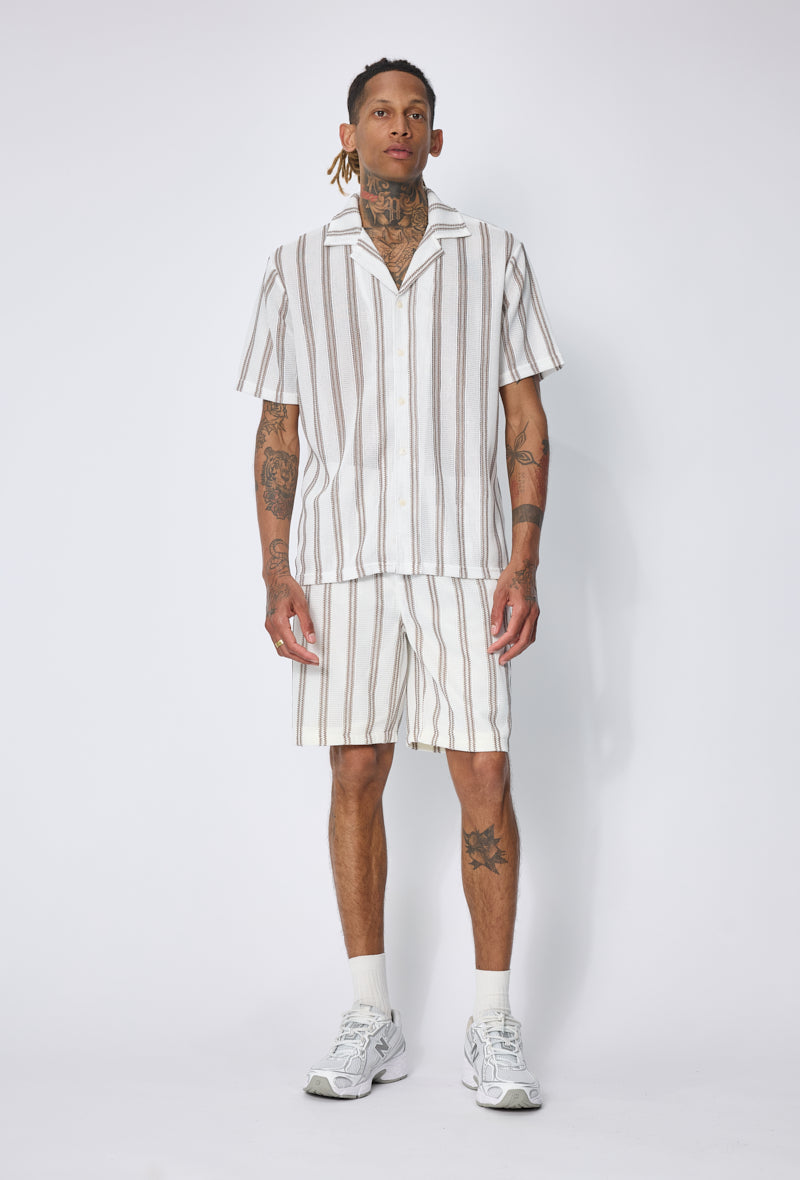 Ensemble chemise short rayé
