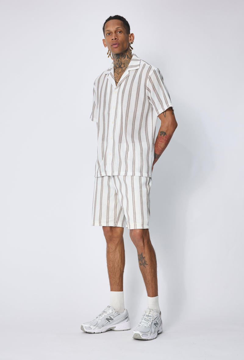 Ensemble chemise short rayé