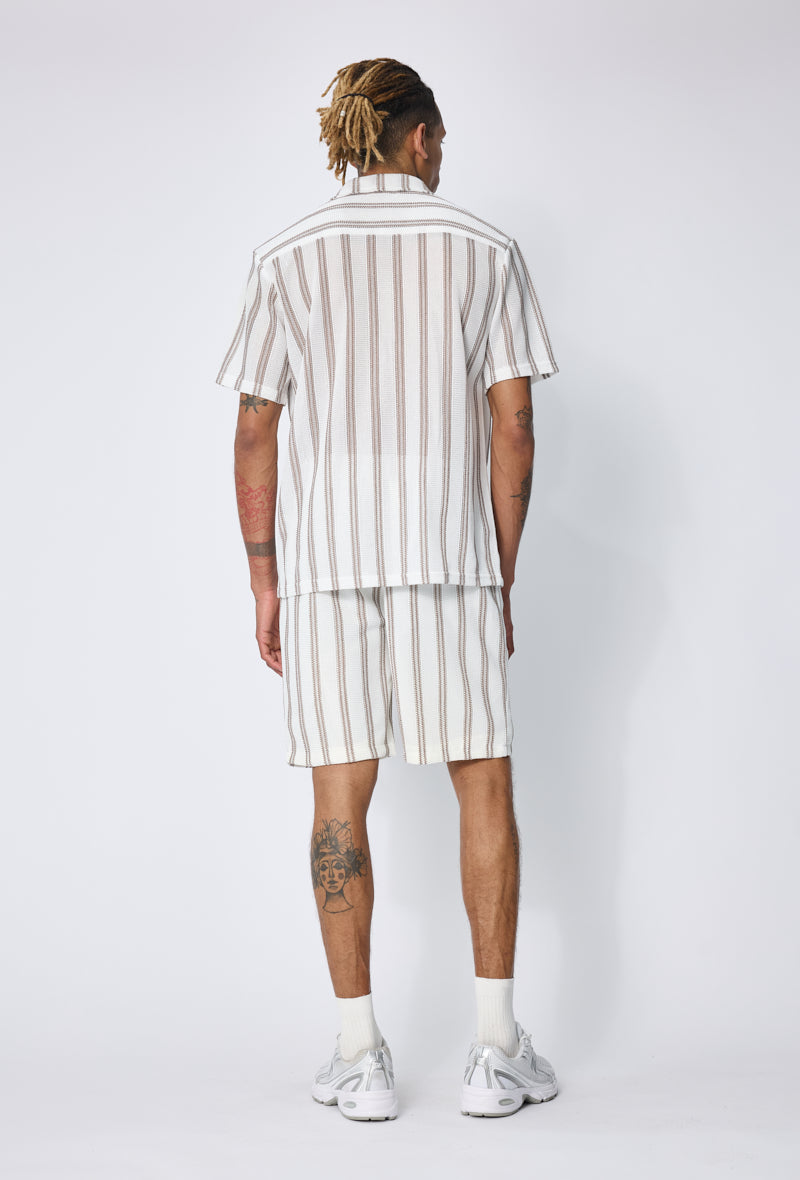 Ensemble chemise short rayé