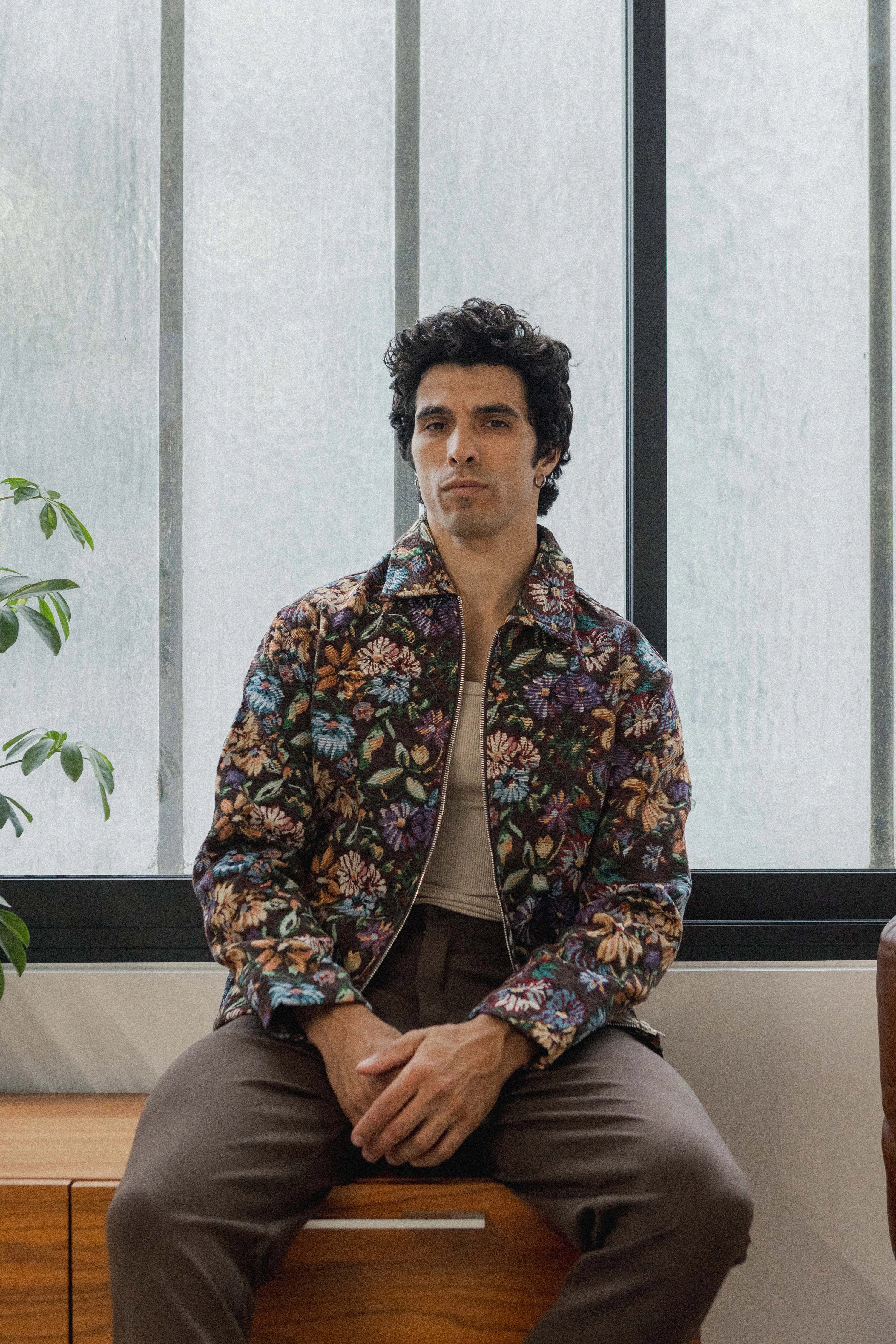 Veste à motif fleuri