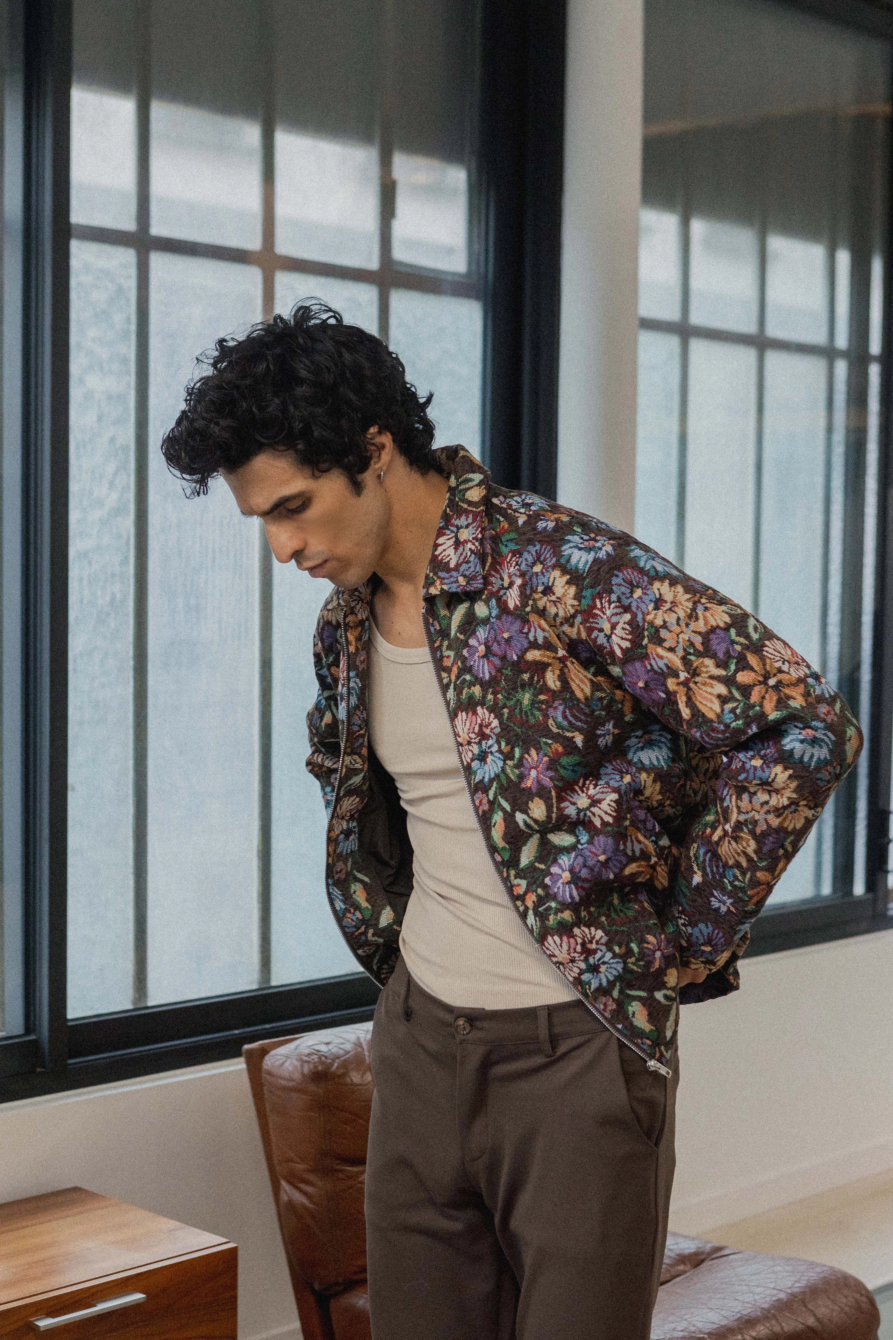 Veste à motif fleuri