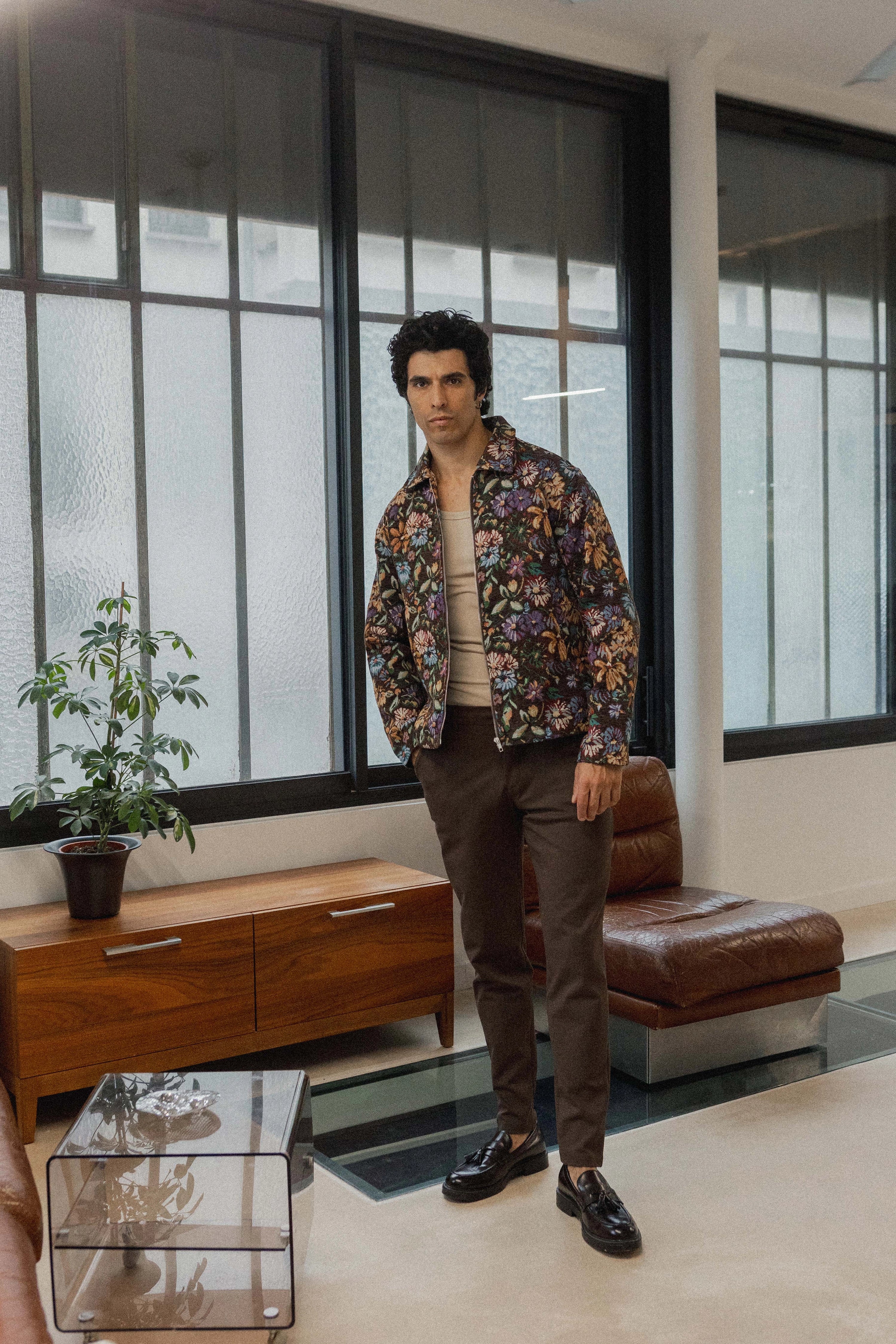 Veste à motif fleuri