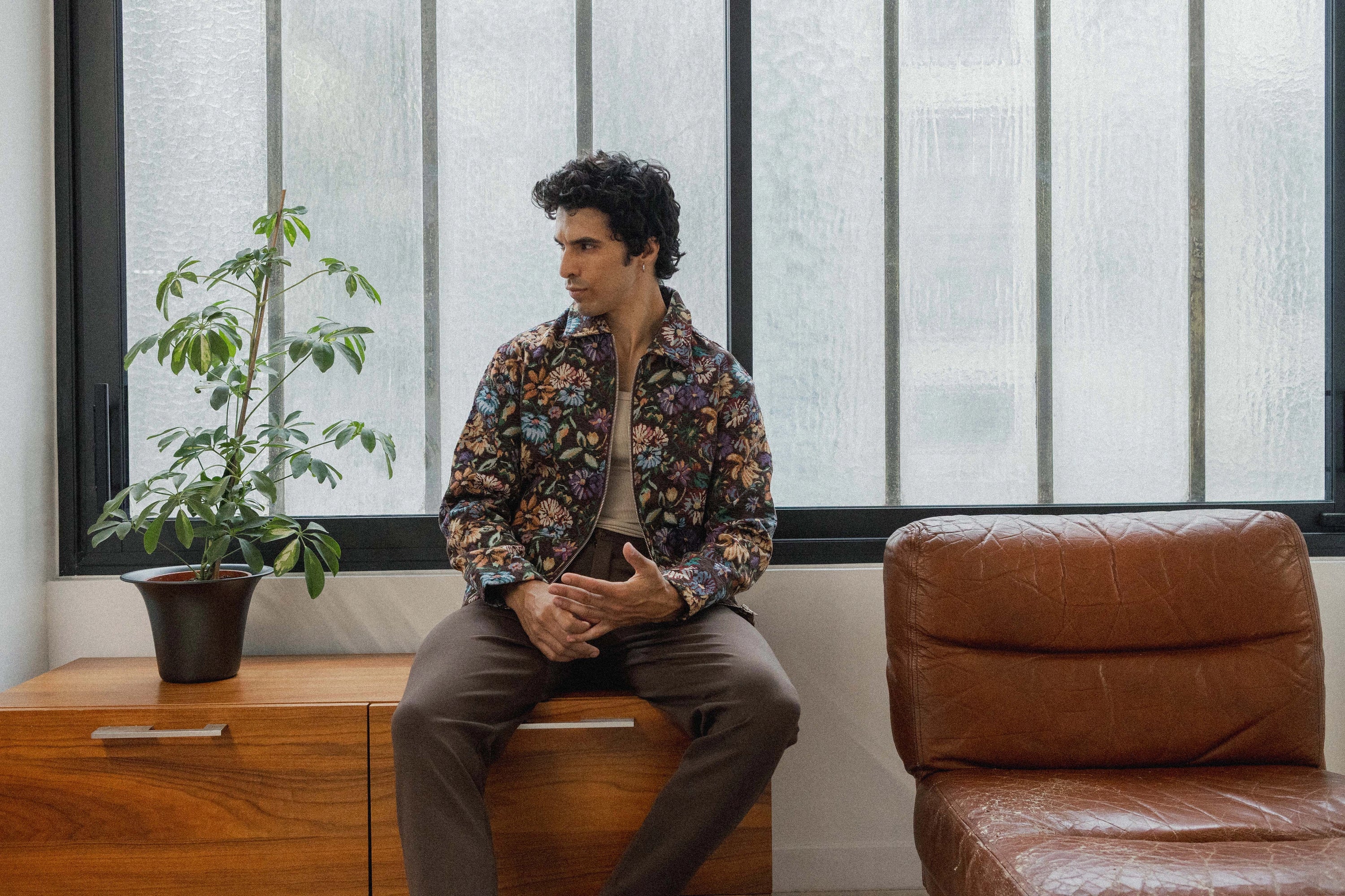 Veste à motif fleuri