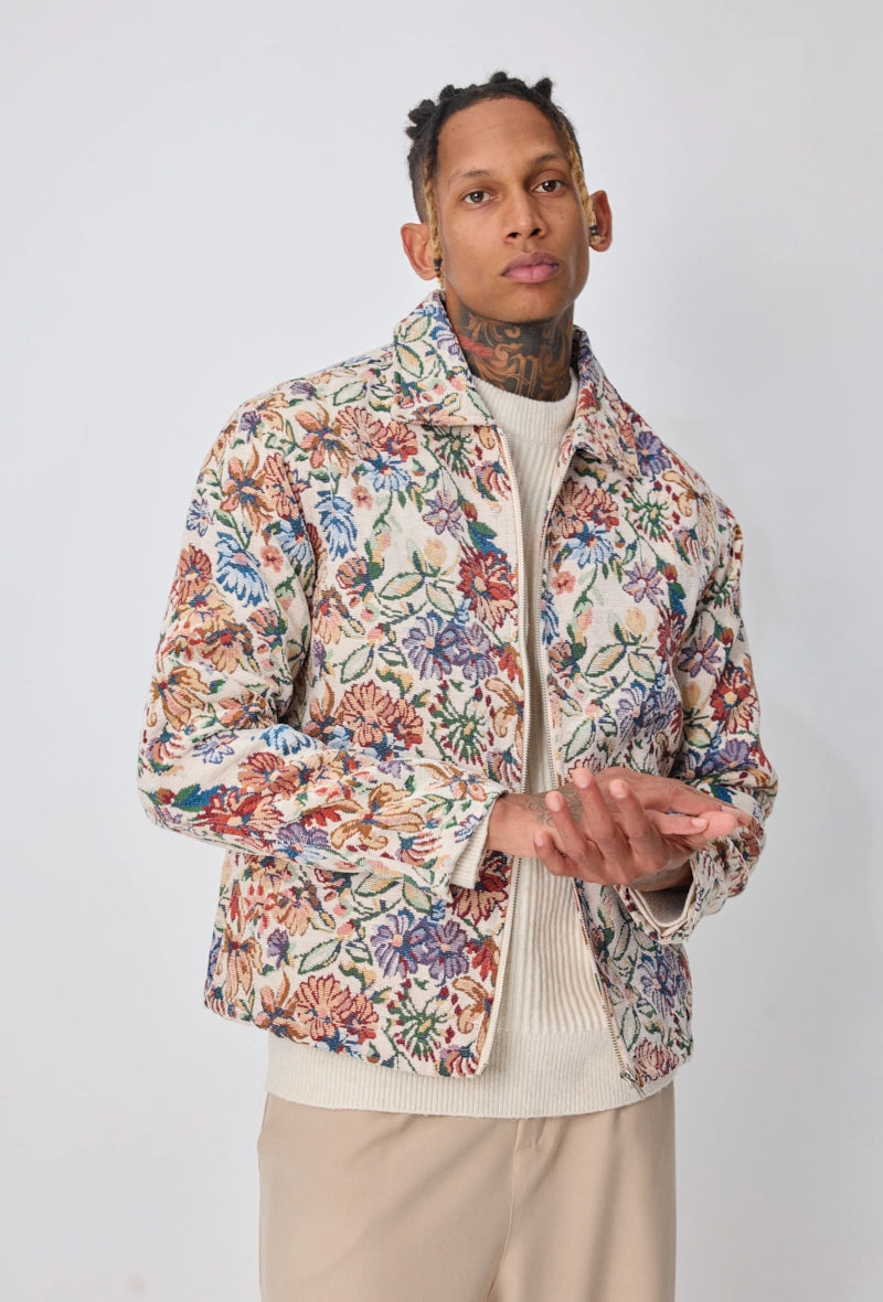 Veste à motif fleuri