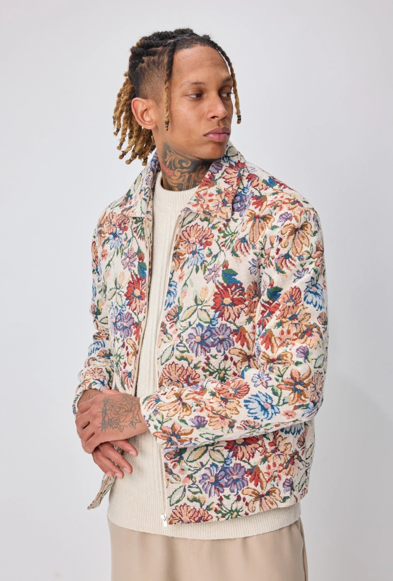 Veste à motif fleuri
