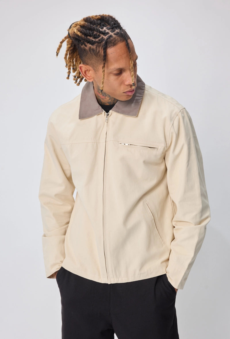 Veste homme façon polo avec fermeture zippée