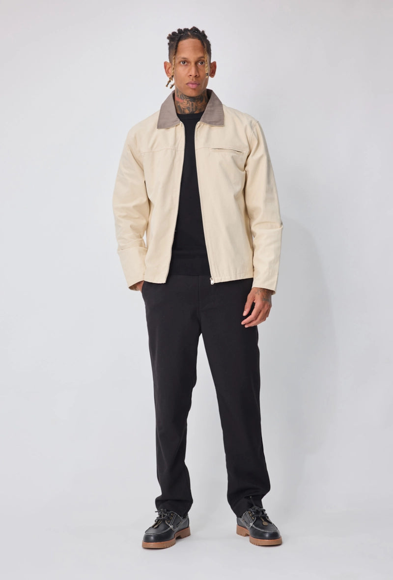 Veste homme façon polo avec fermeture zippée