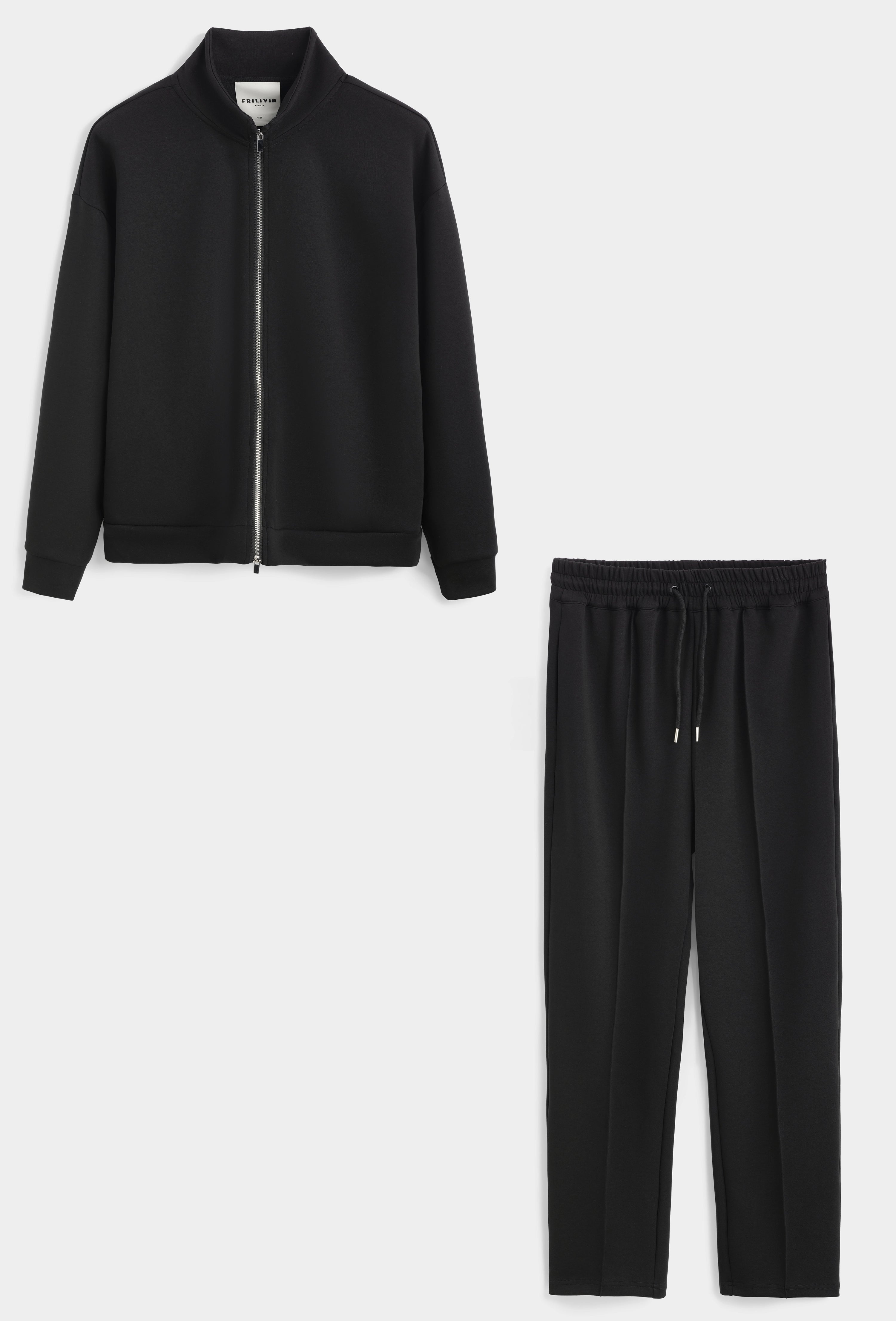 Ensemble veste pantalon uni sans capuche