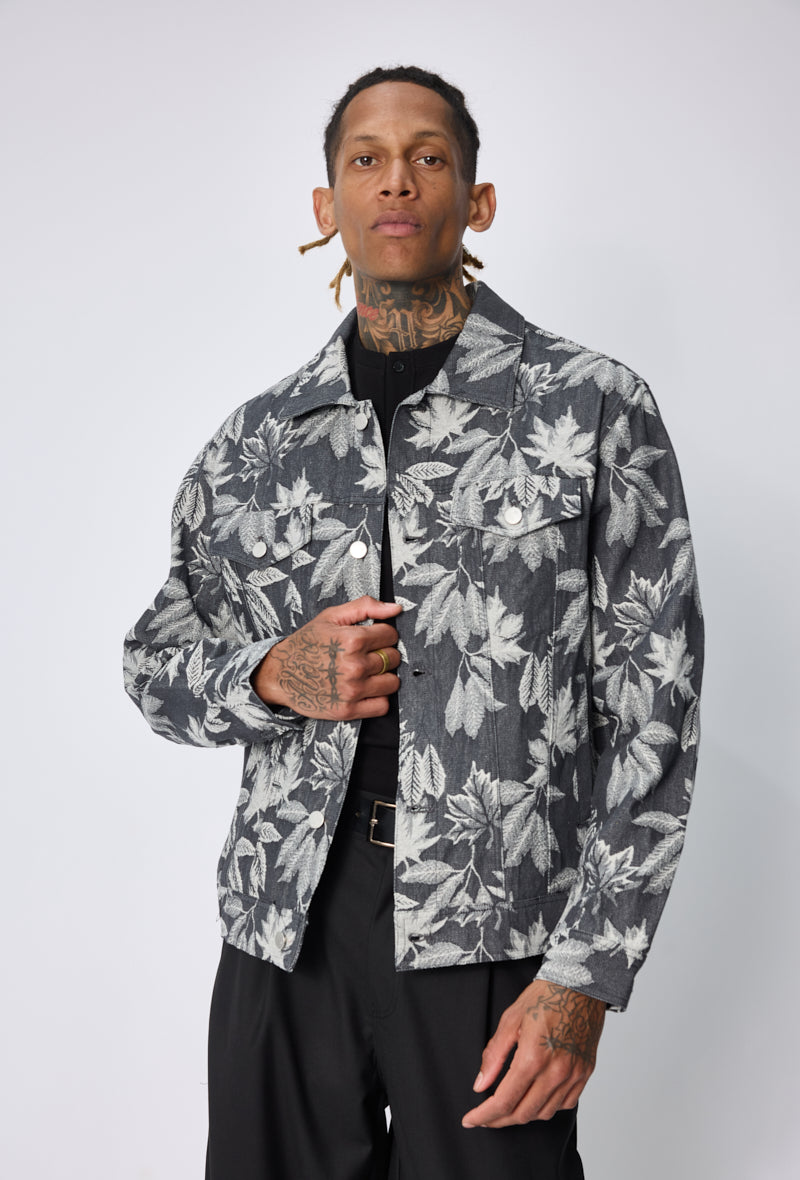 Veste workwear motif feuilles