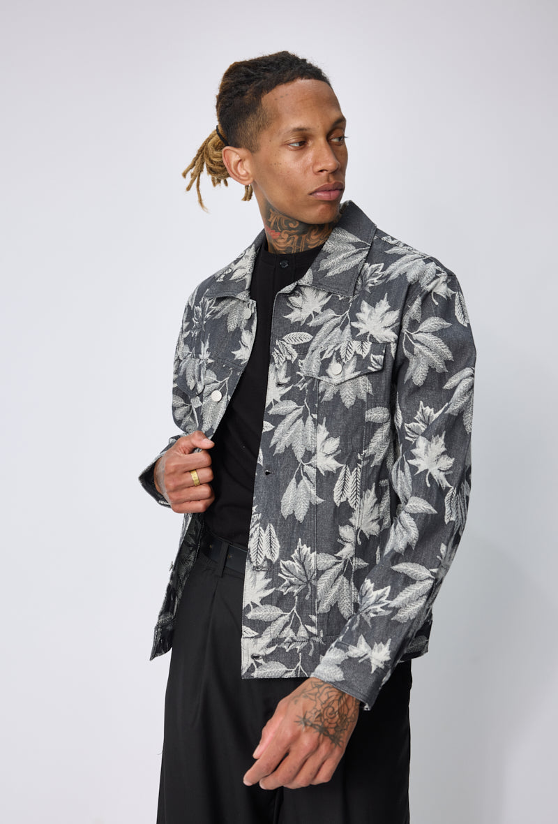 Veste workwear motif feuilles