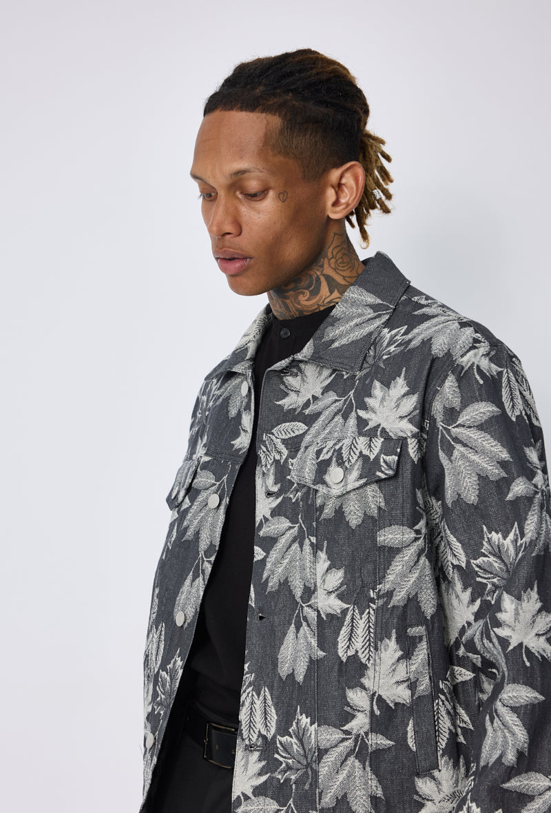 Veste workwear motif feuilles