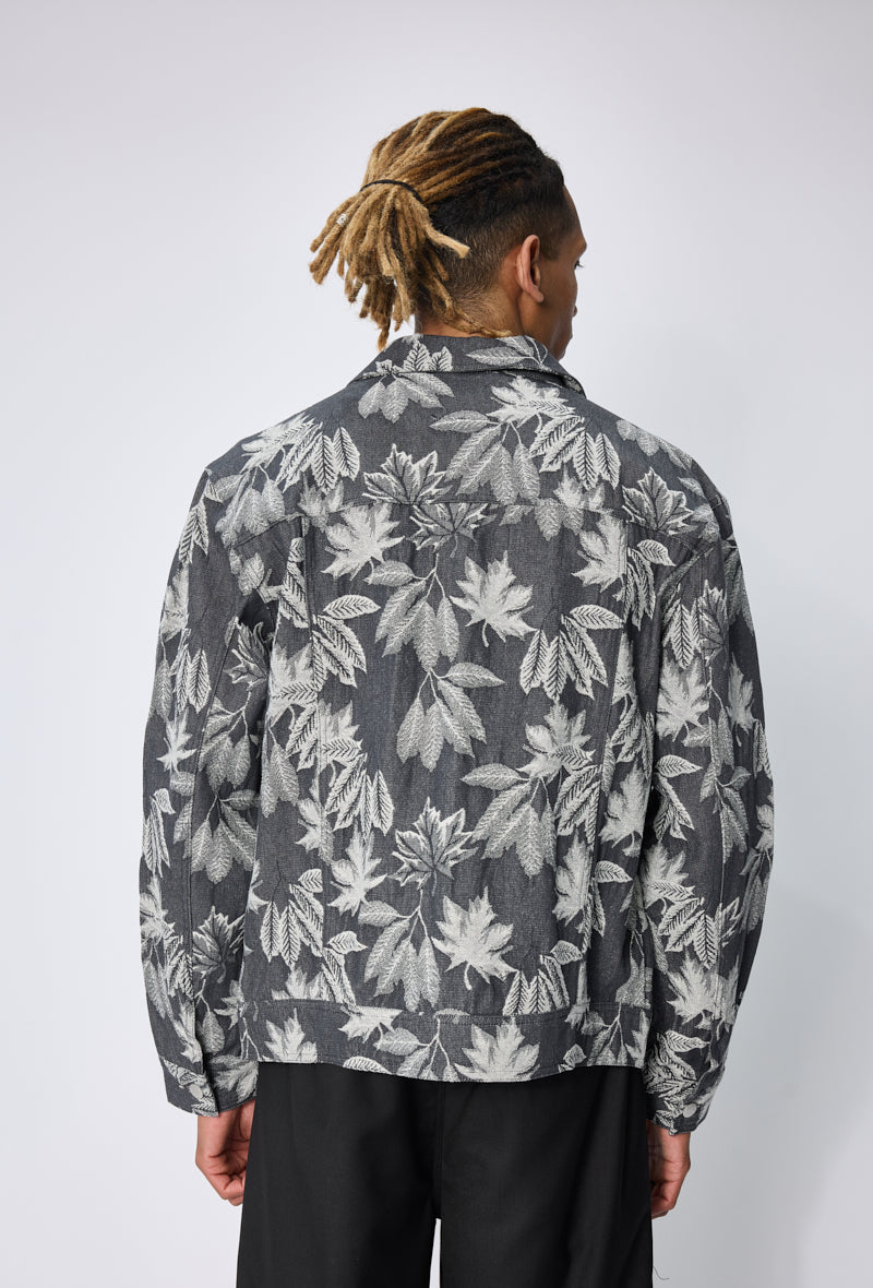 Veste workwear motif feuilles
