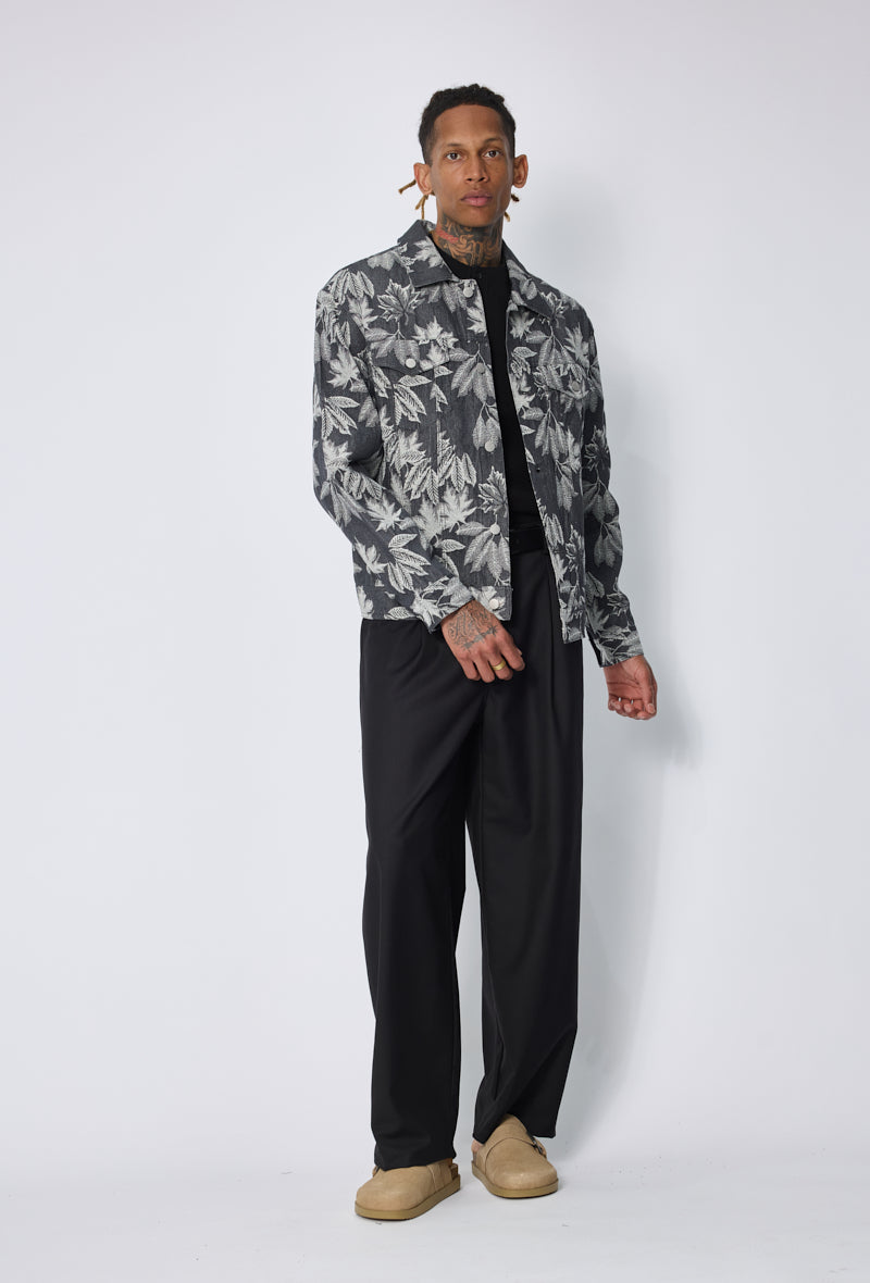 Veste workwear motif feuilles