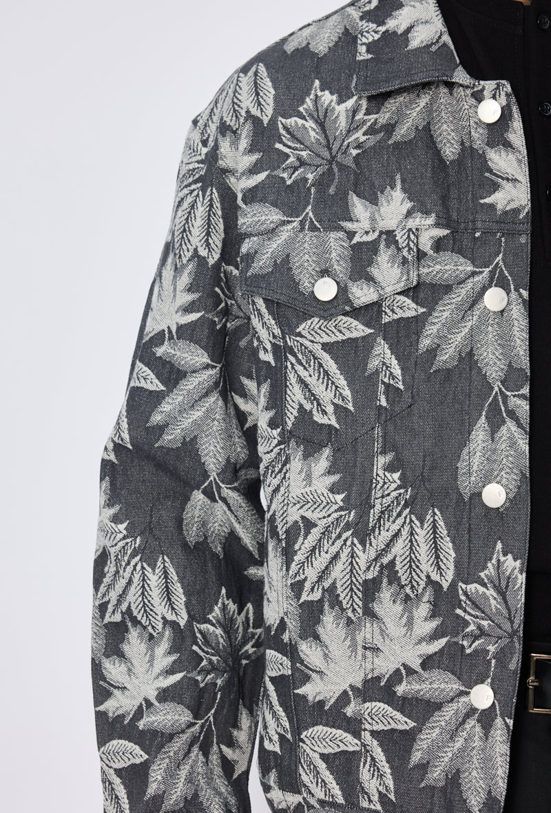 Veste workwear motif feuilles
