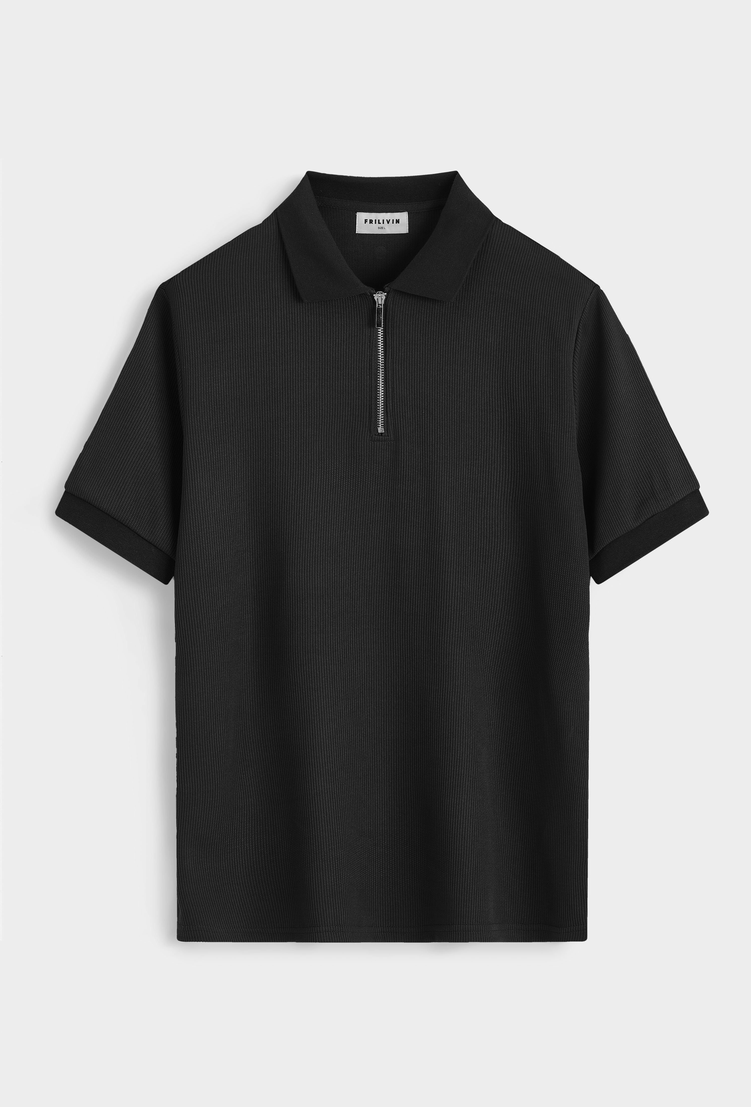 Polo zippé col classique