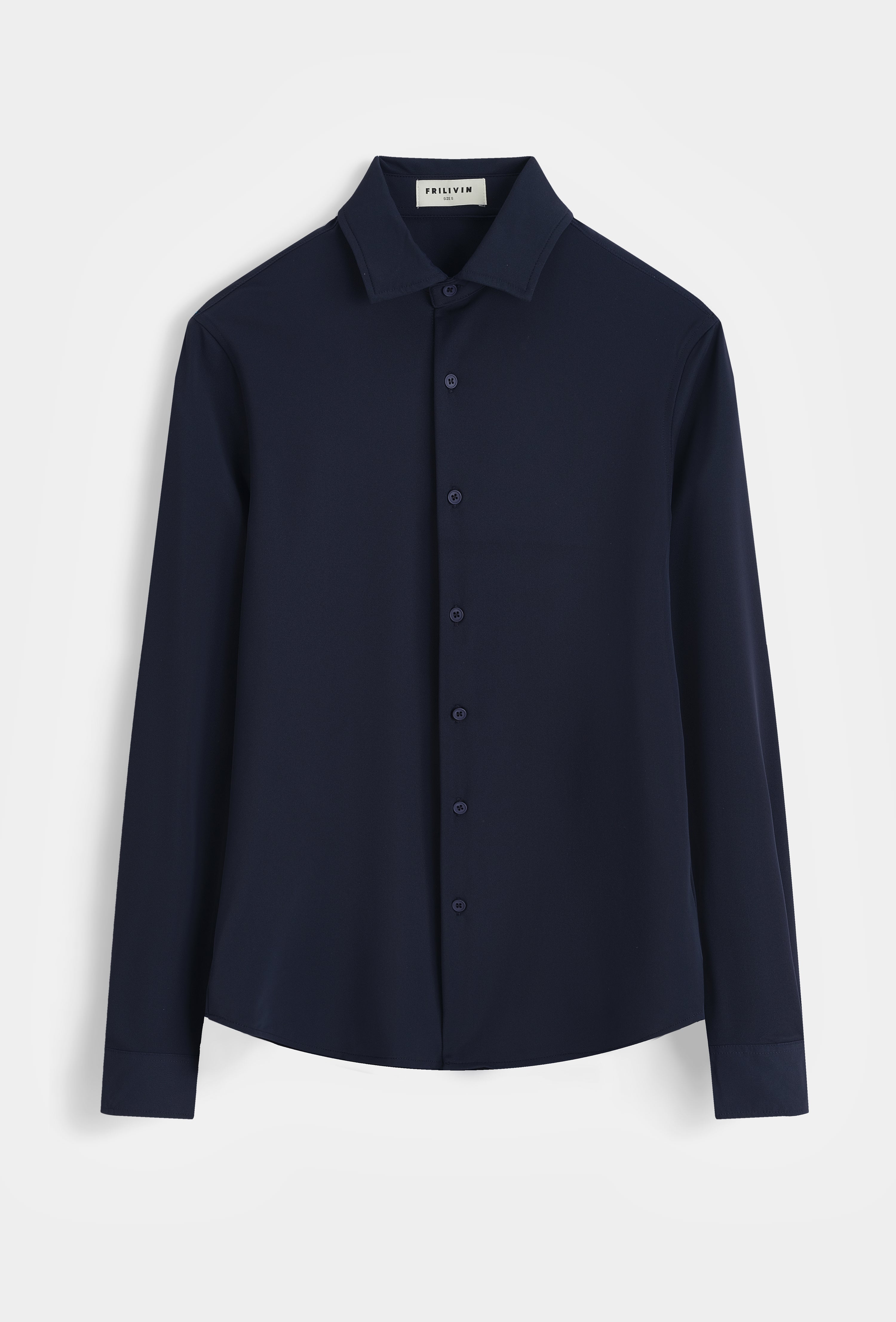 Chemise ajustée col italien