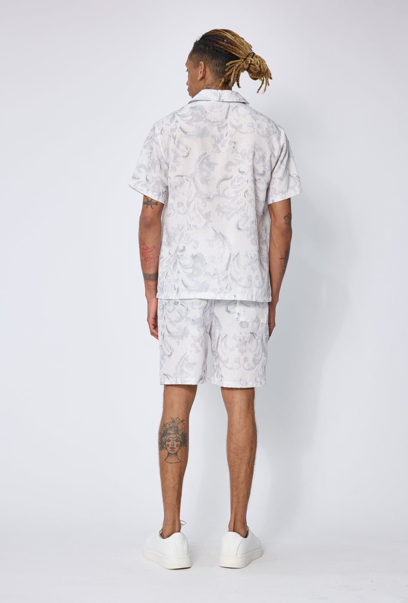 Ensemble chemise short fleuri