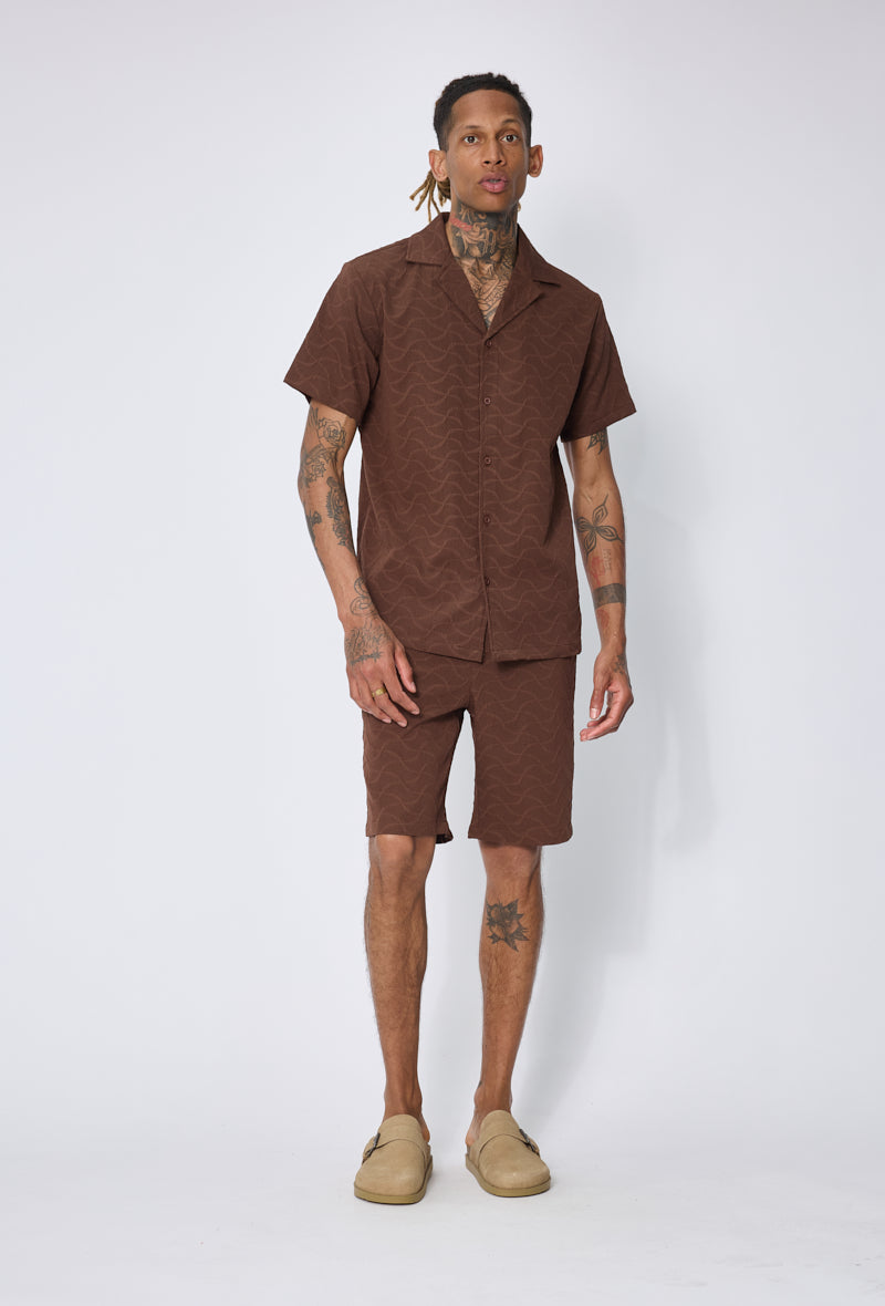 Ensemble chemise short jacquard