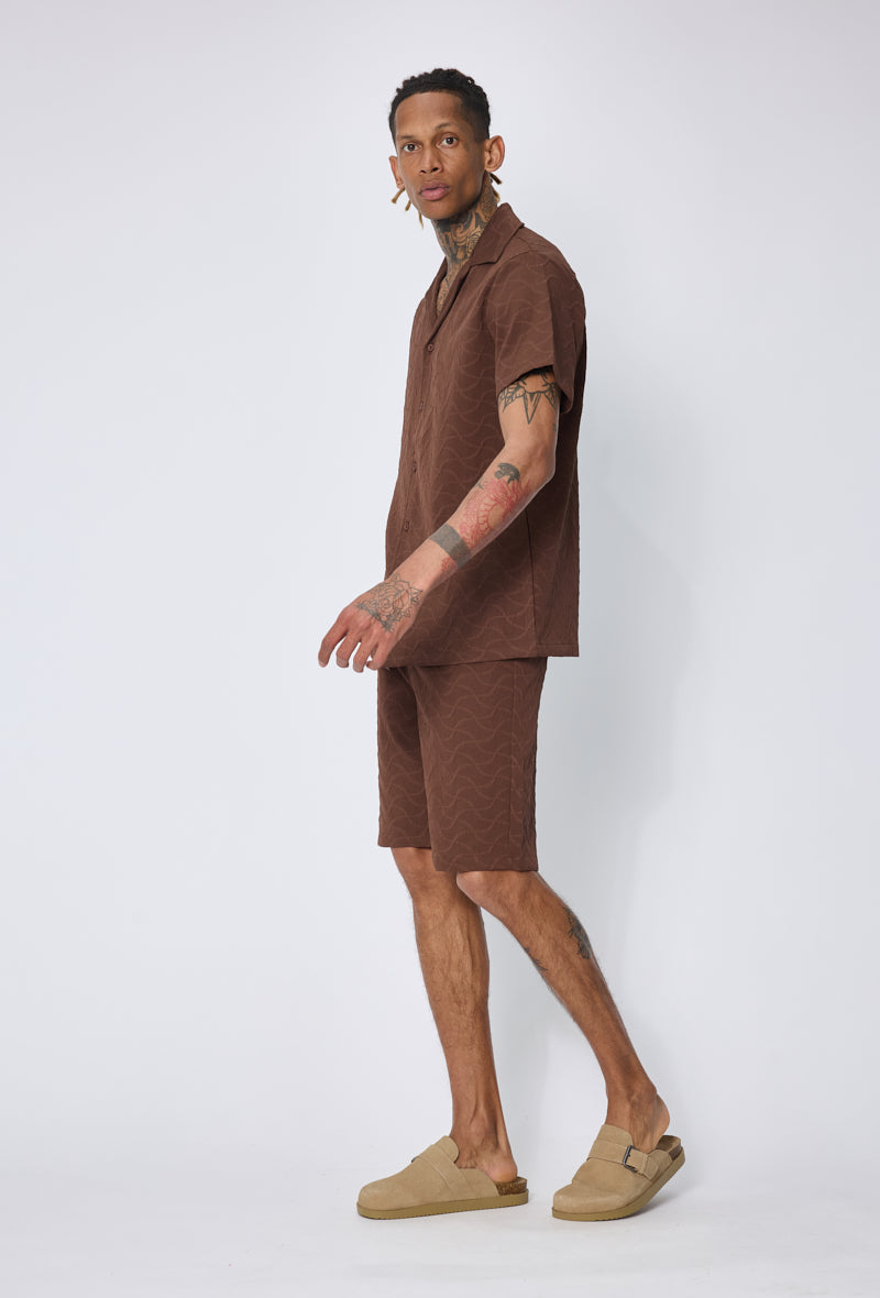 Ensemble chemise short jacquard