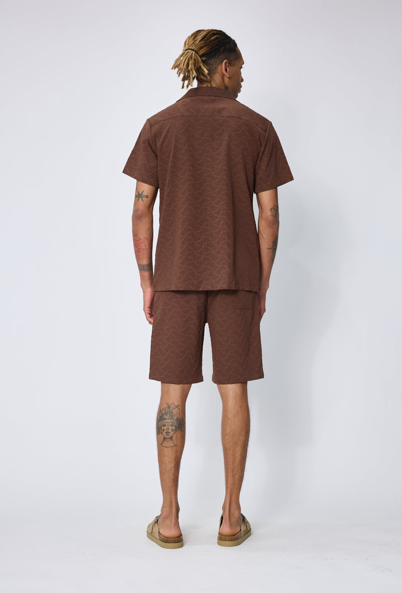 Ensemble chemise short jacquard