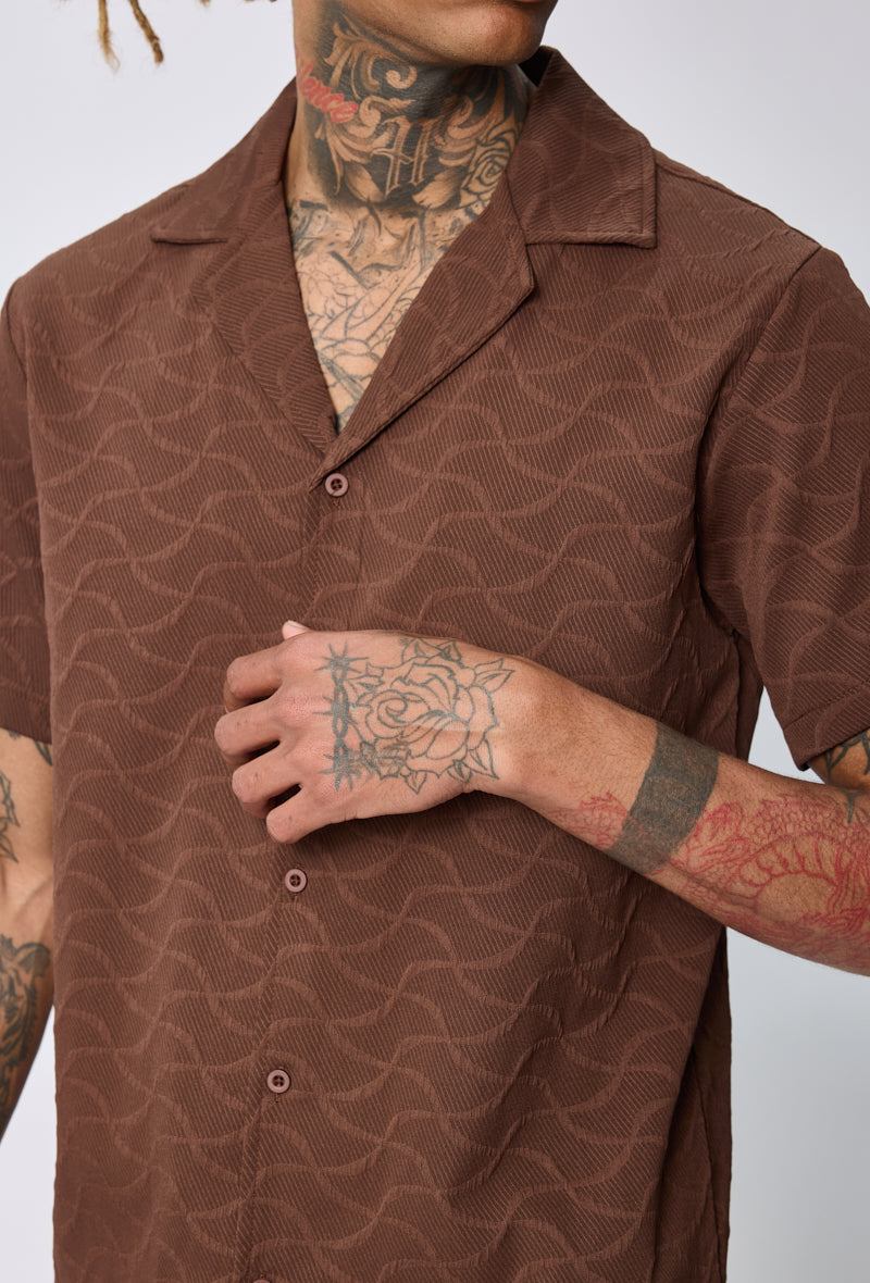 Ensemble chemise short jacquard
