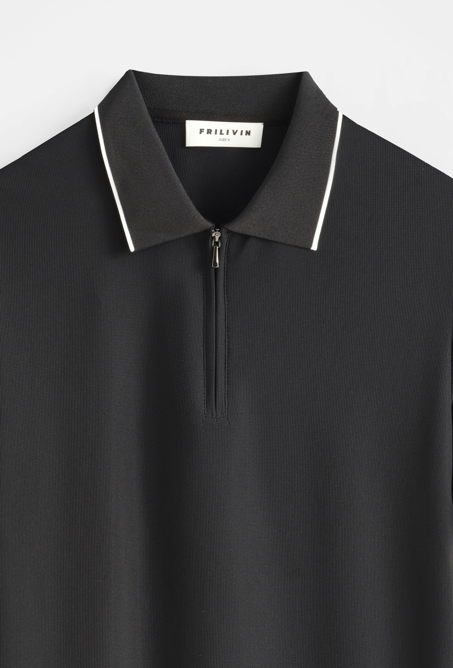 Polo zippé col contrasté