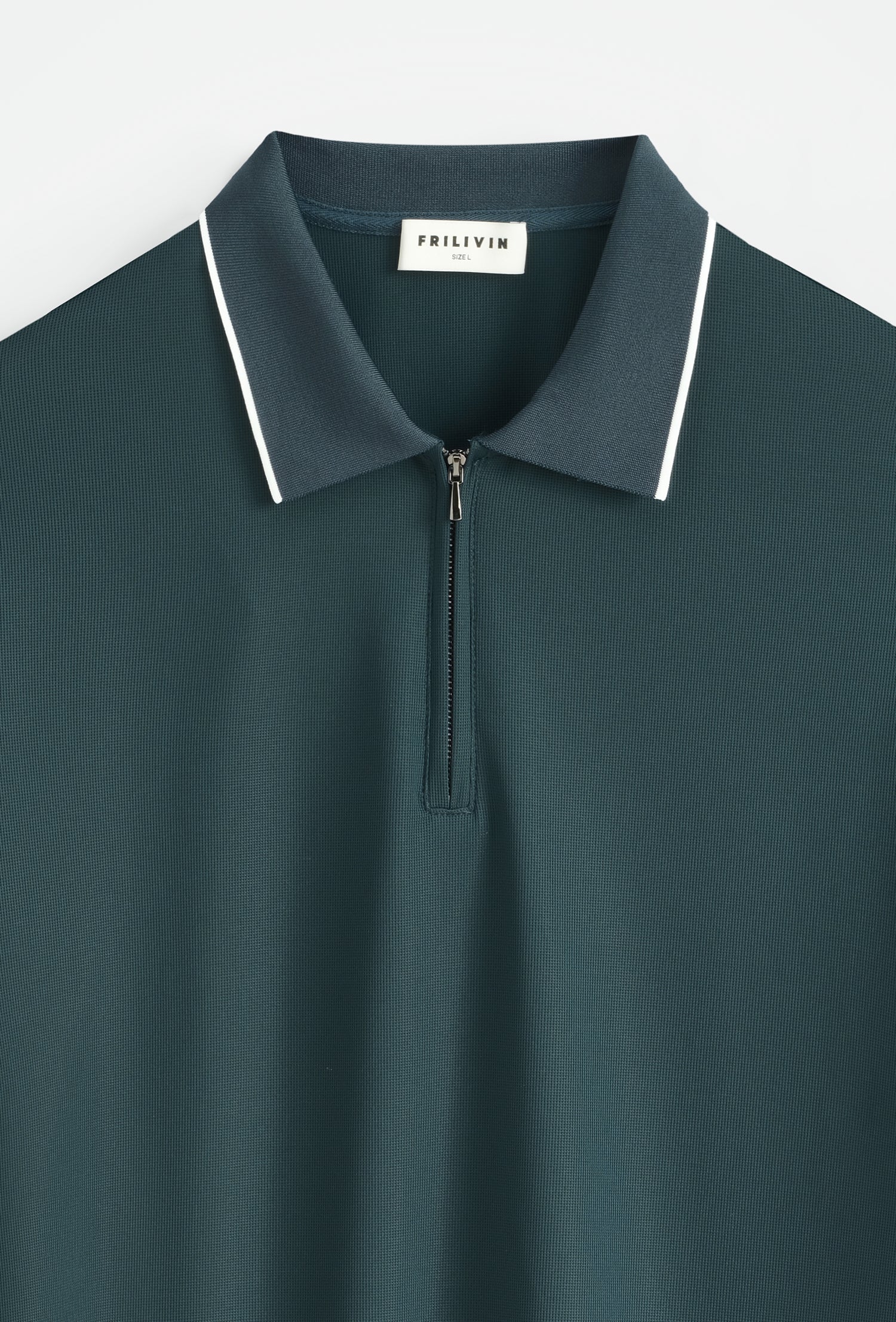 Polo zippé col contrasté