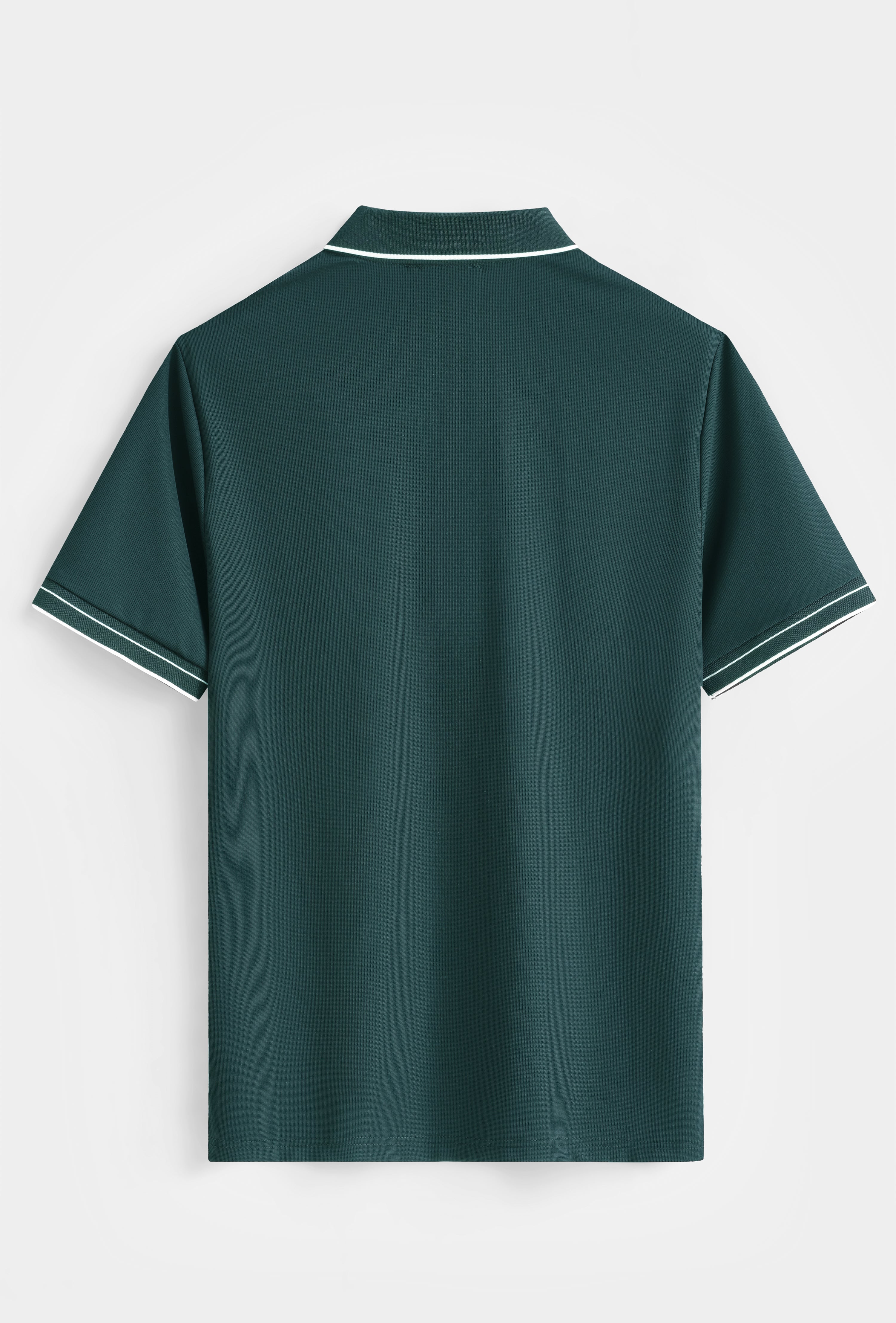 Polo zippé col contrasté
