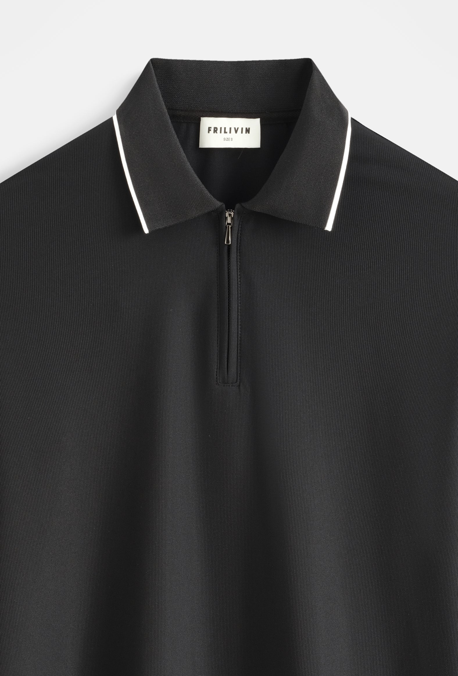 Polo zippé col à liserés