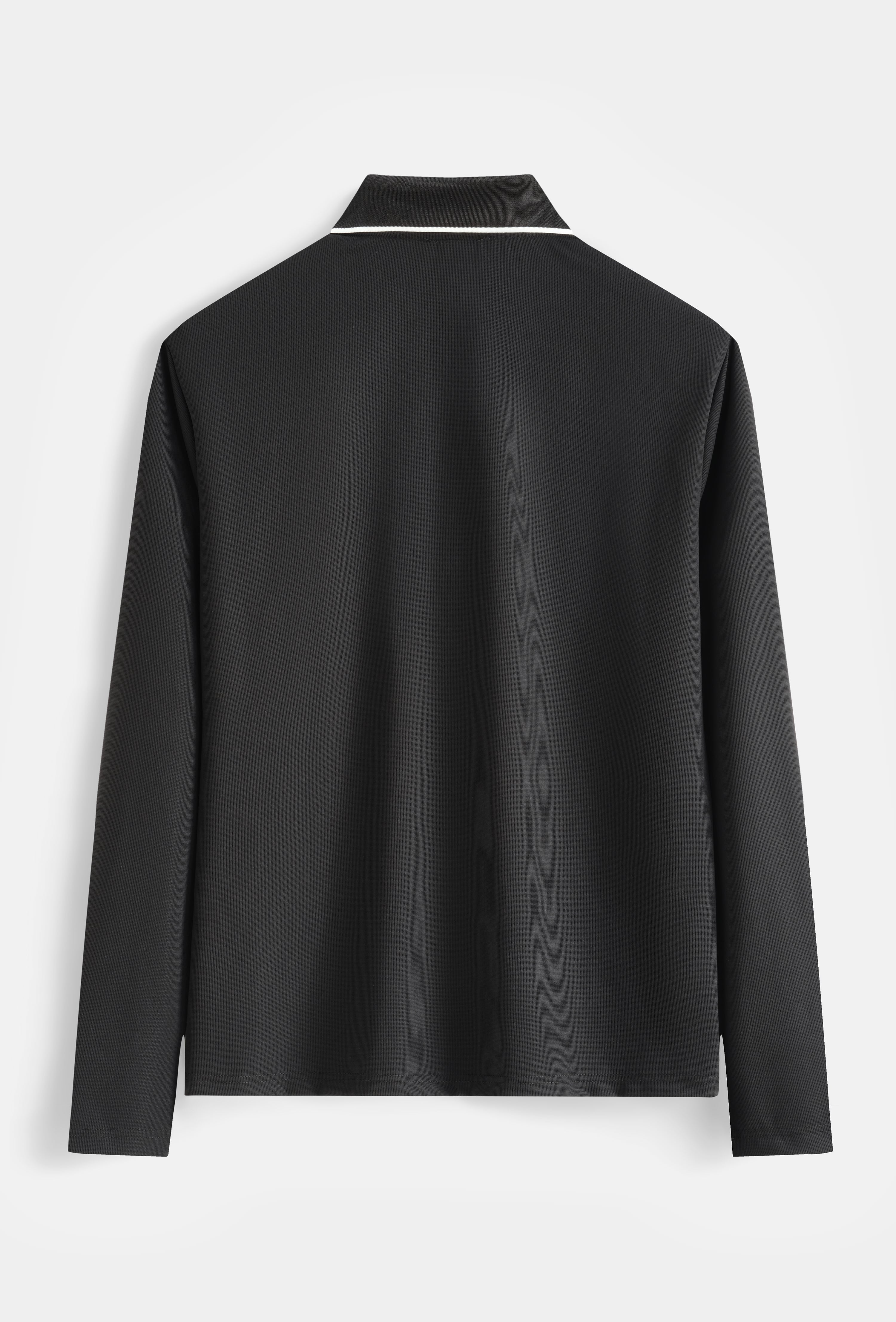 Polo zippé col à liserés