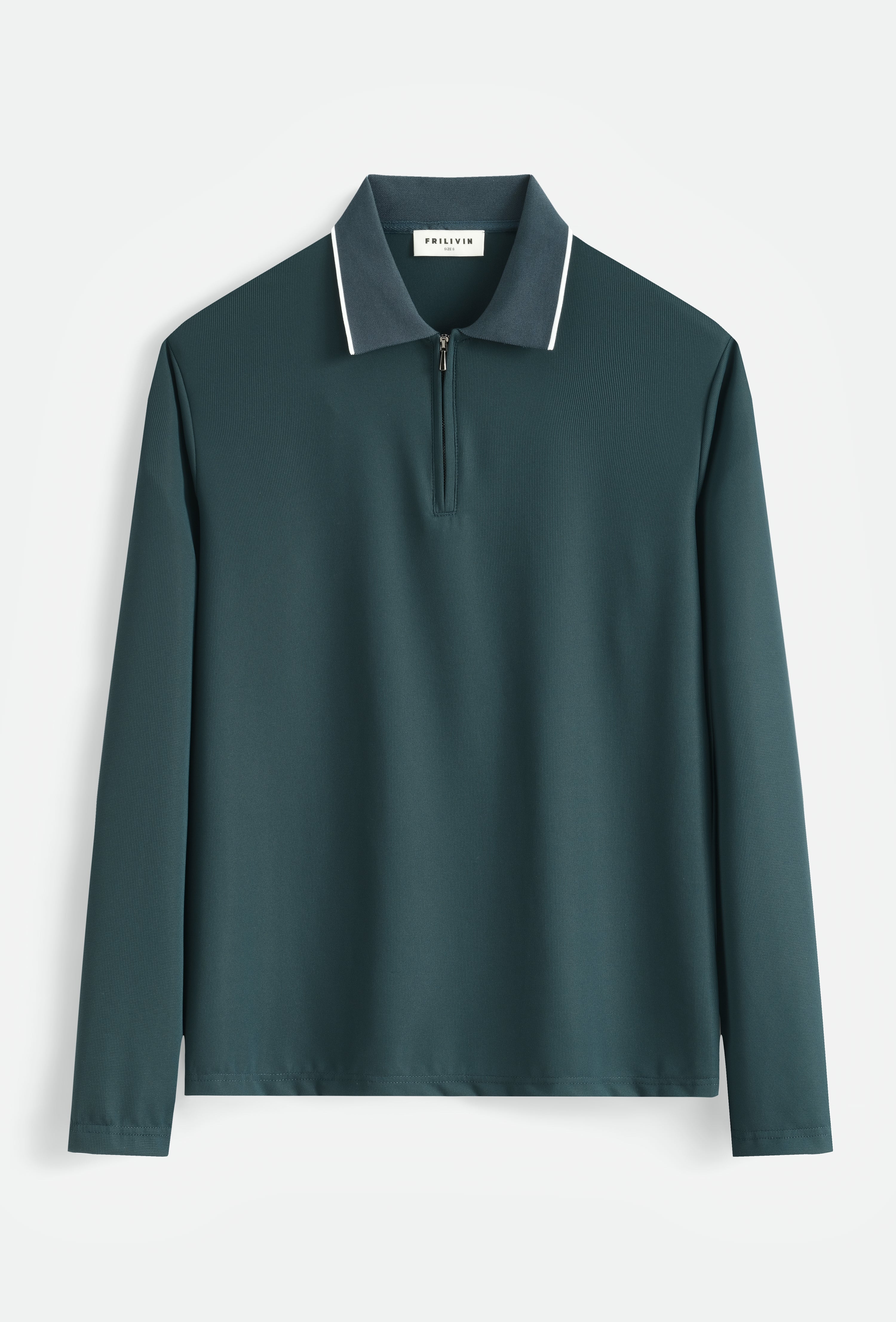Polo zippé col à liserés