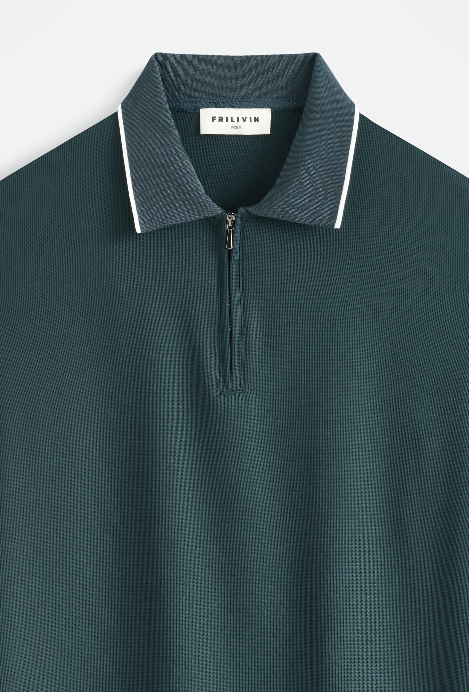 Polo zippé col à liserés