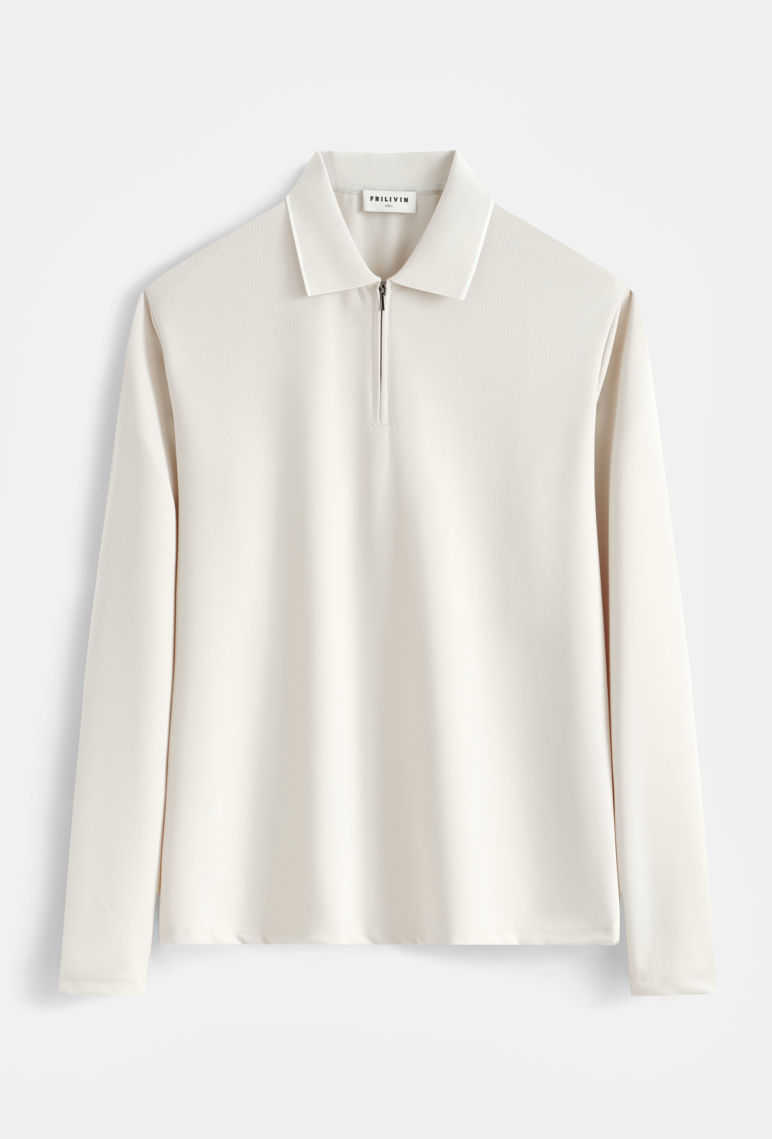 Polo zippé col à liserés
