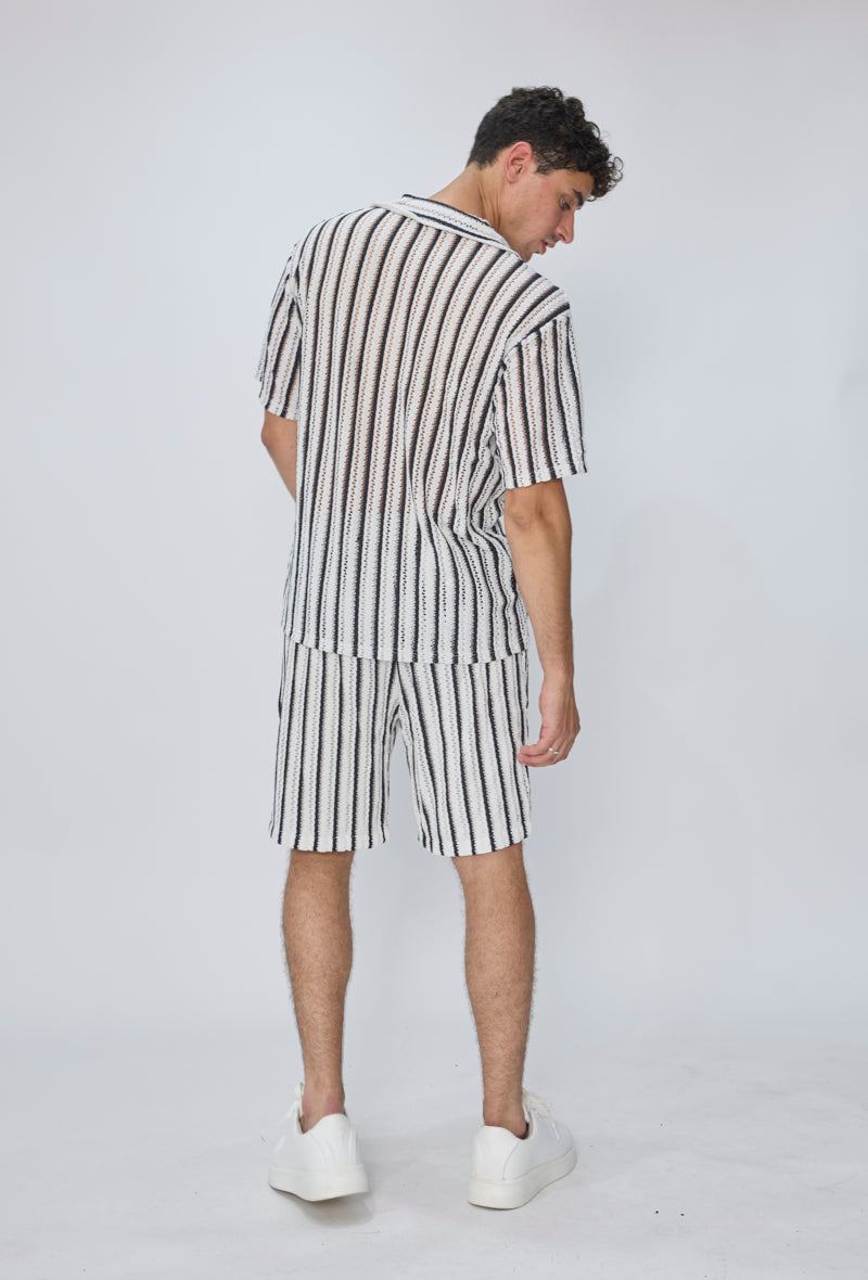 Ensemble chemise short rayé