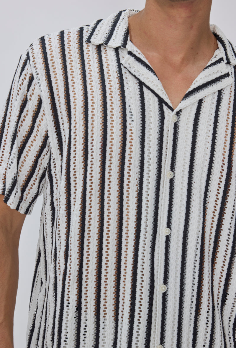 Ensemble chemise short rayé