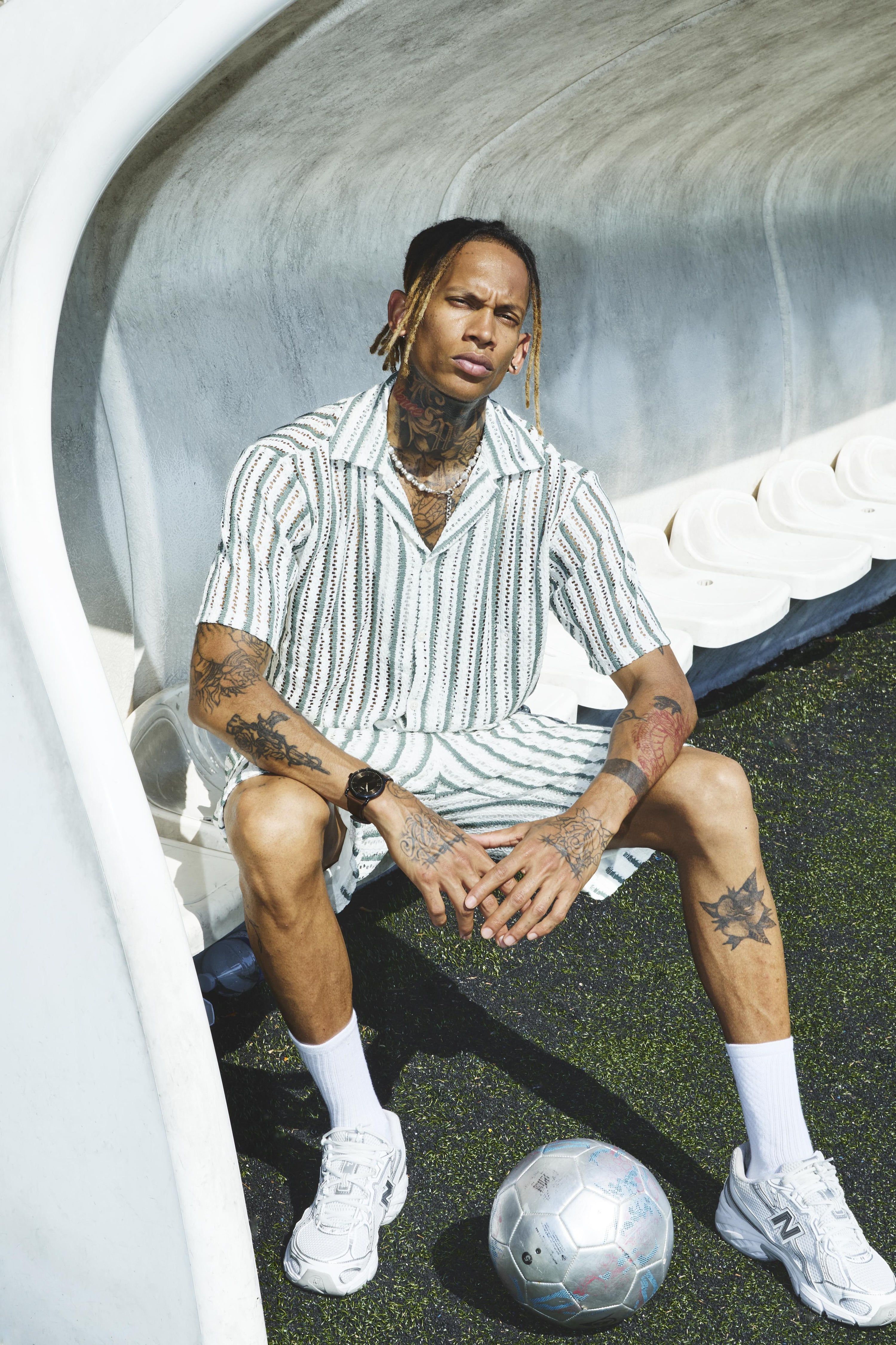 Ensemble chemise short rayé
