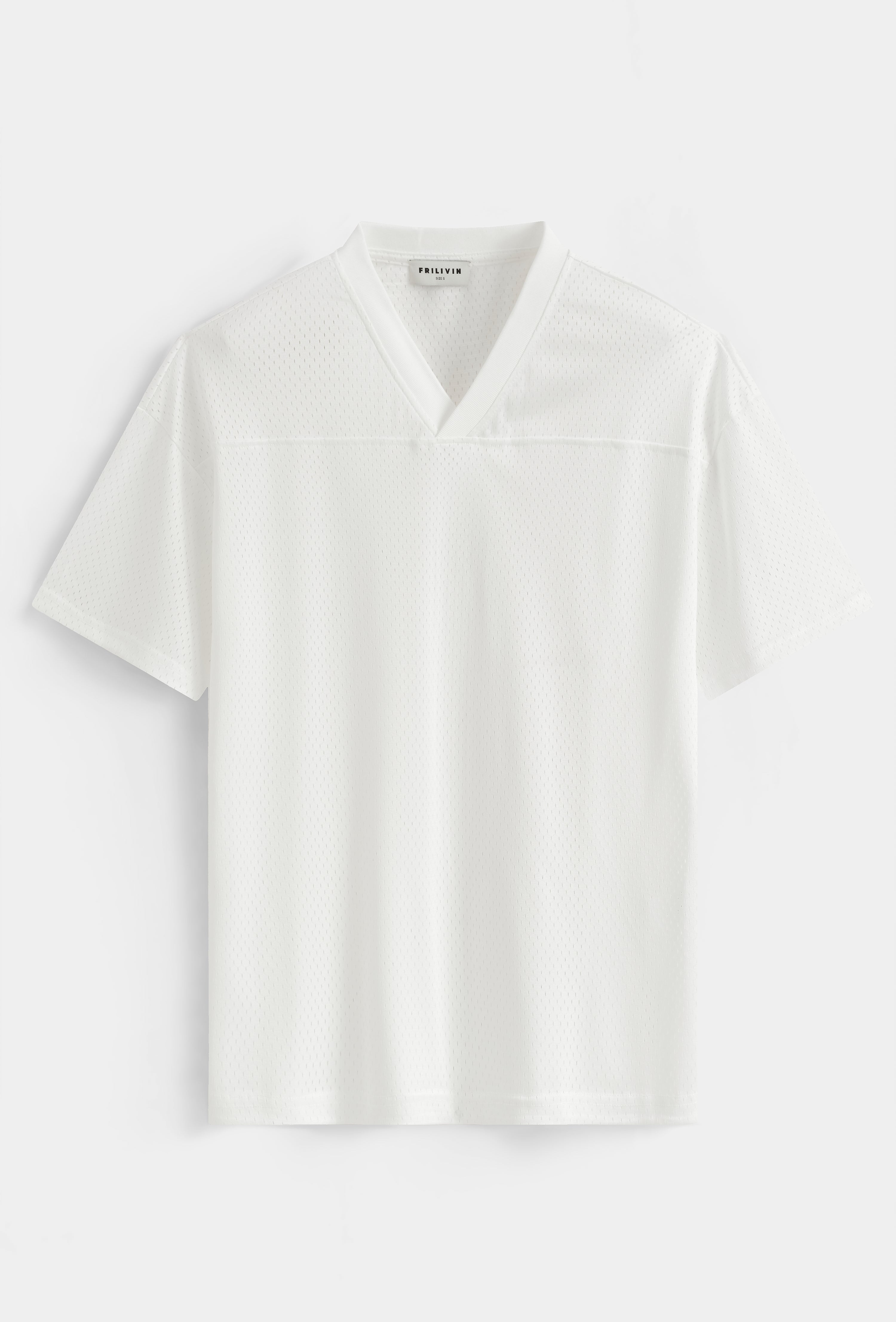 T-shirt col v texturé