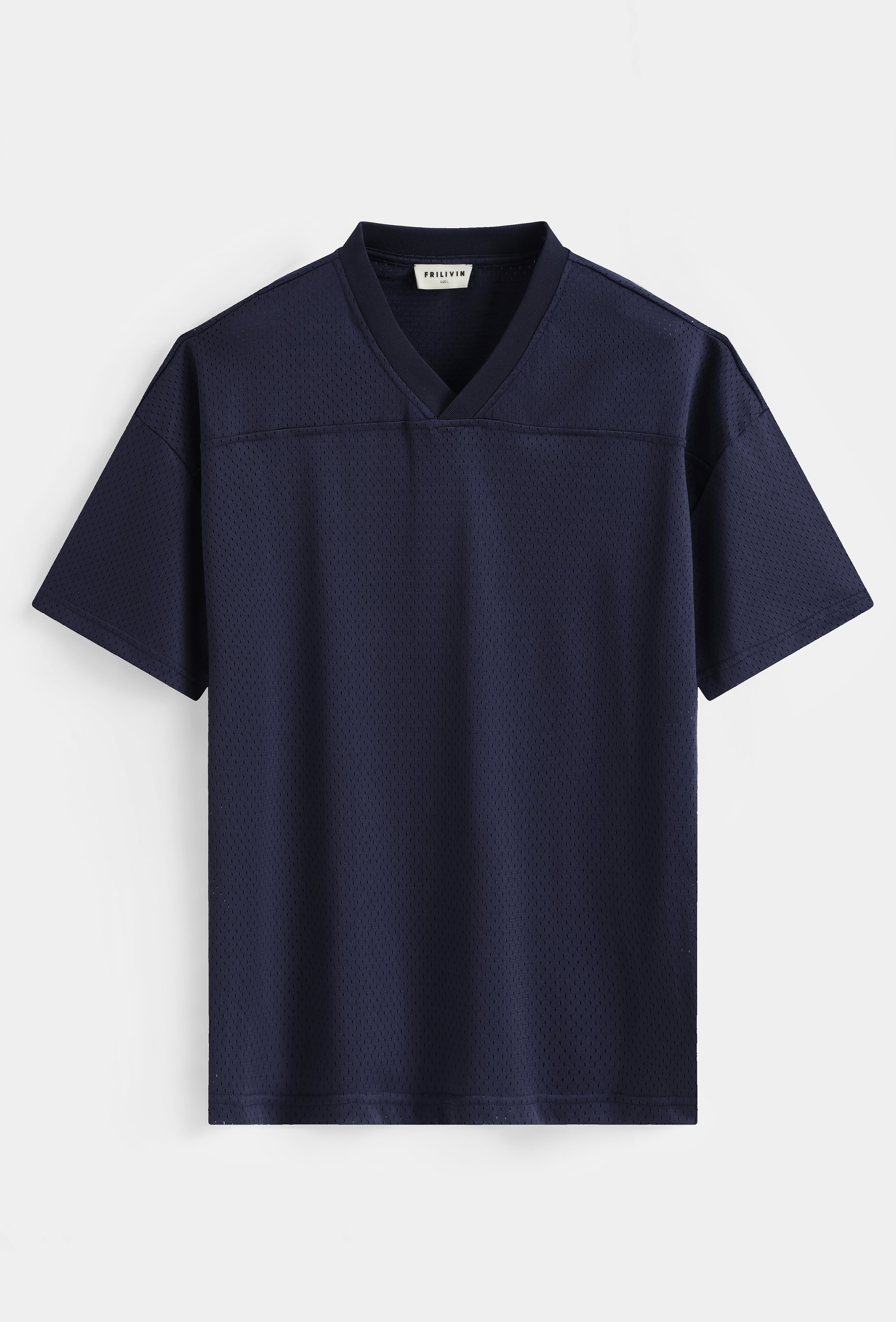 T-shirt col v texturé