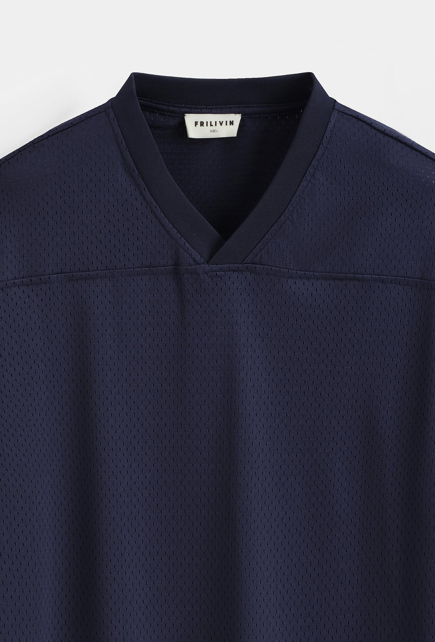 T-shirt col v texturé