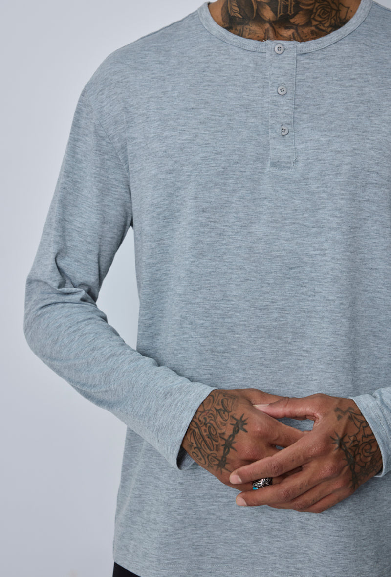 T-shirt col henley casual