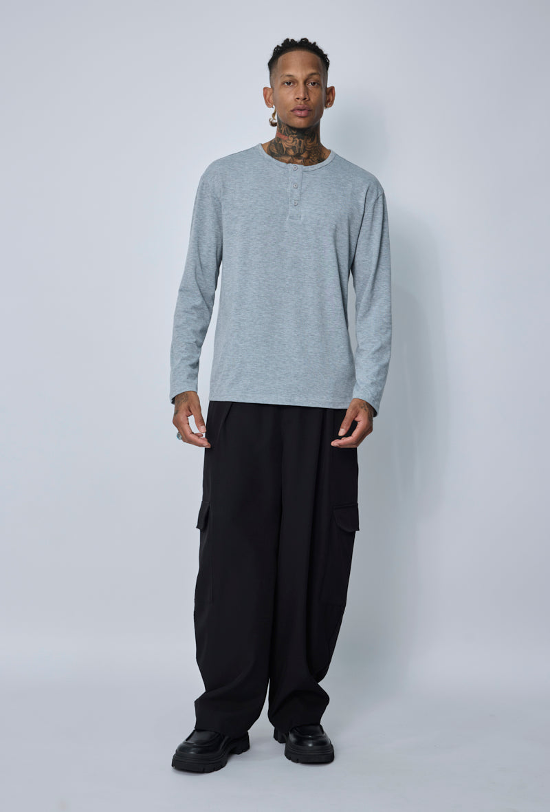 T-shirt col henley casual