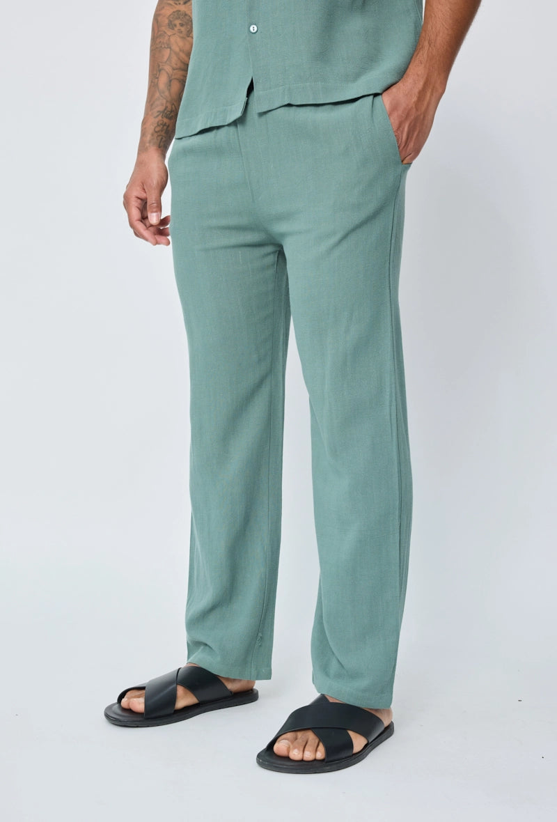 Pantalon effet lin