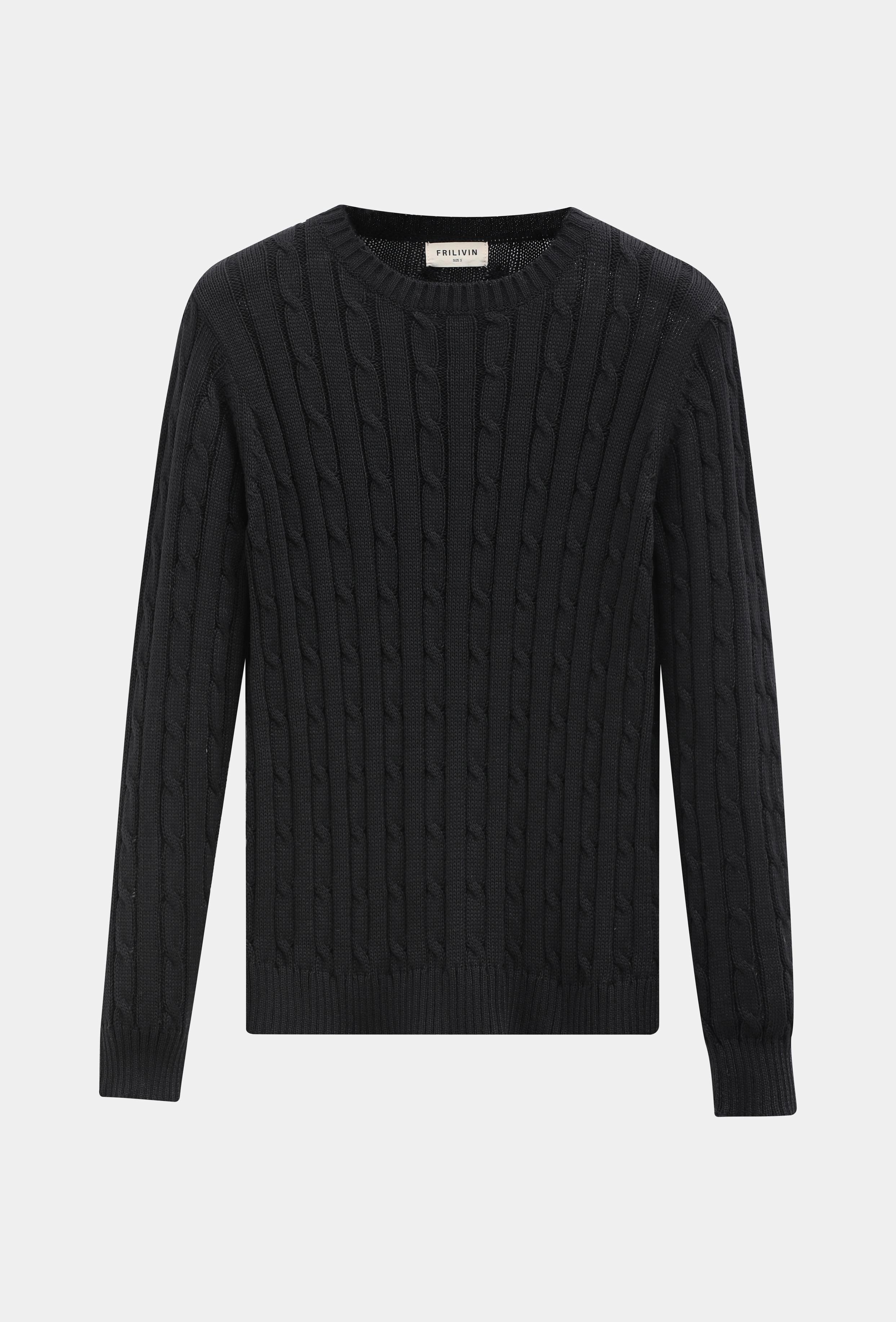 Pull tréssé avec col rond
