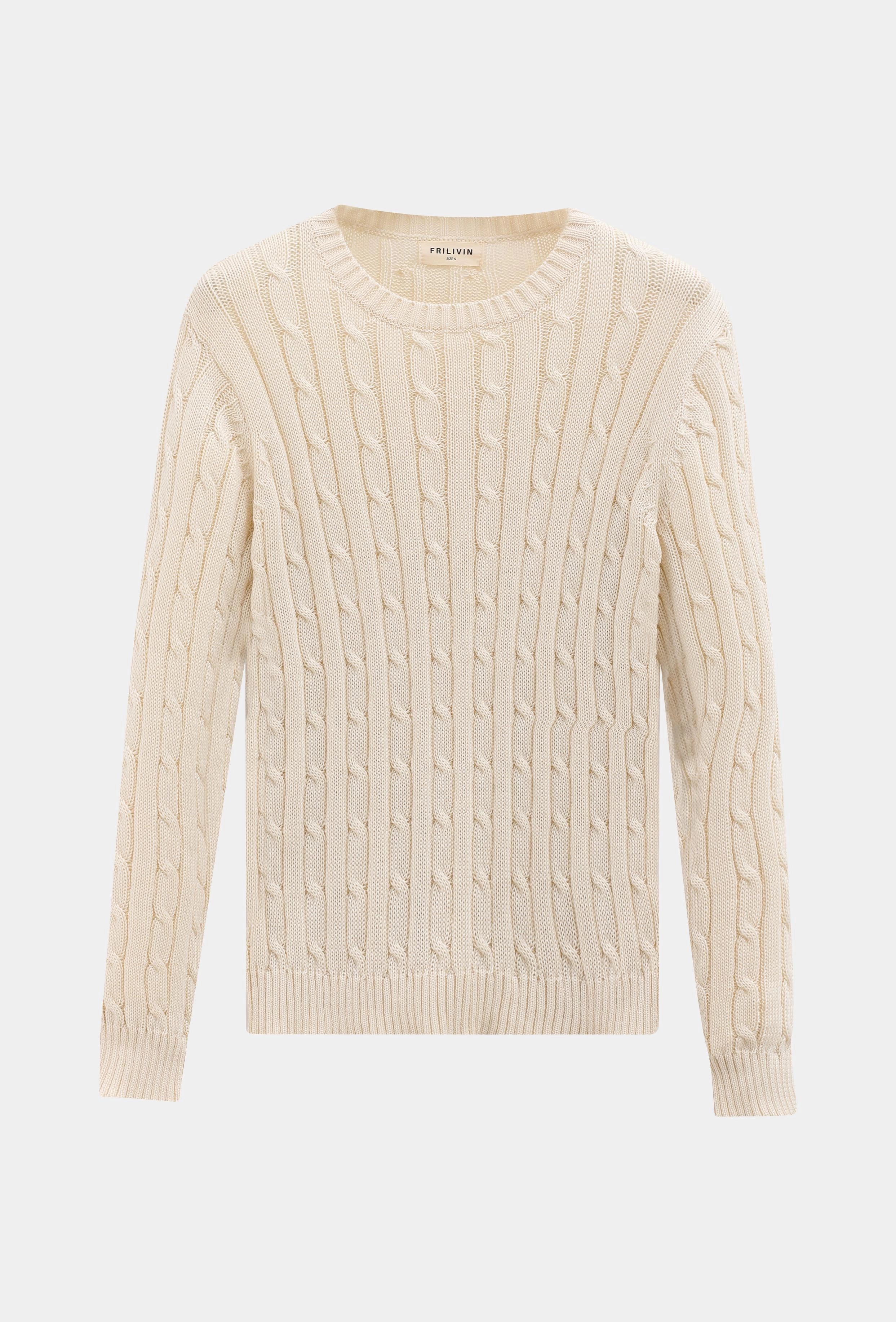 Pull tréssé avec col rond
