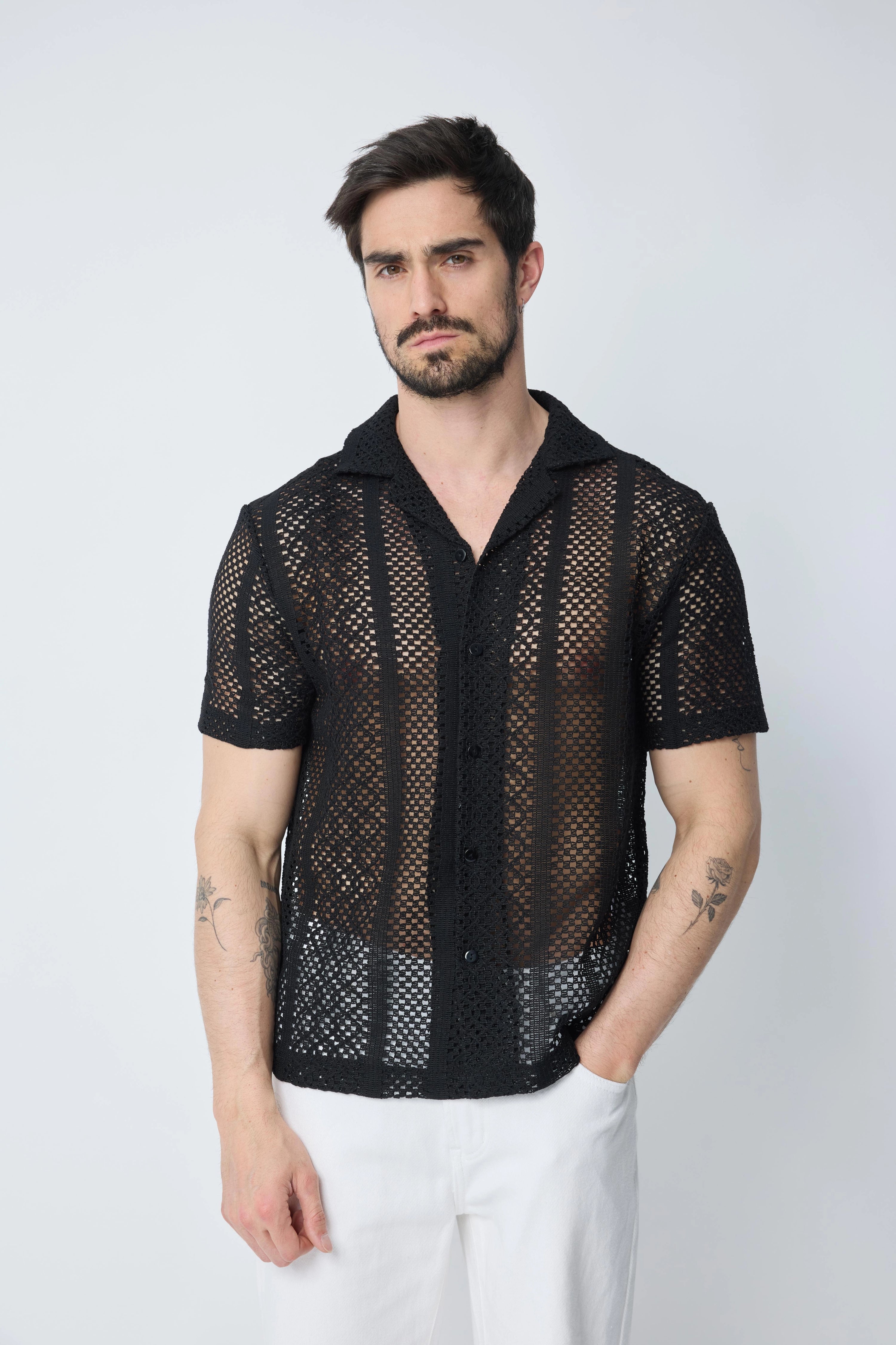 Chemise unie transparente