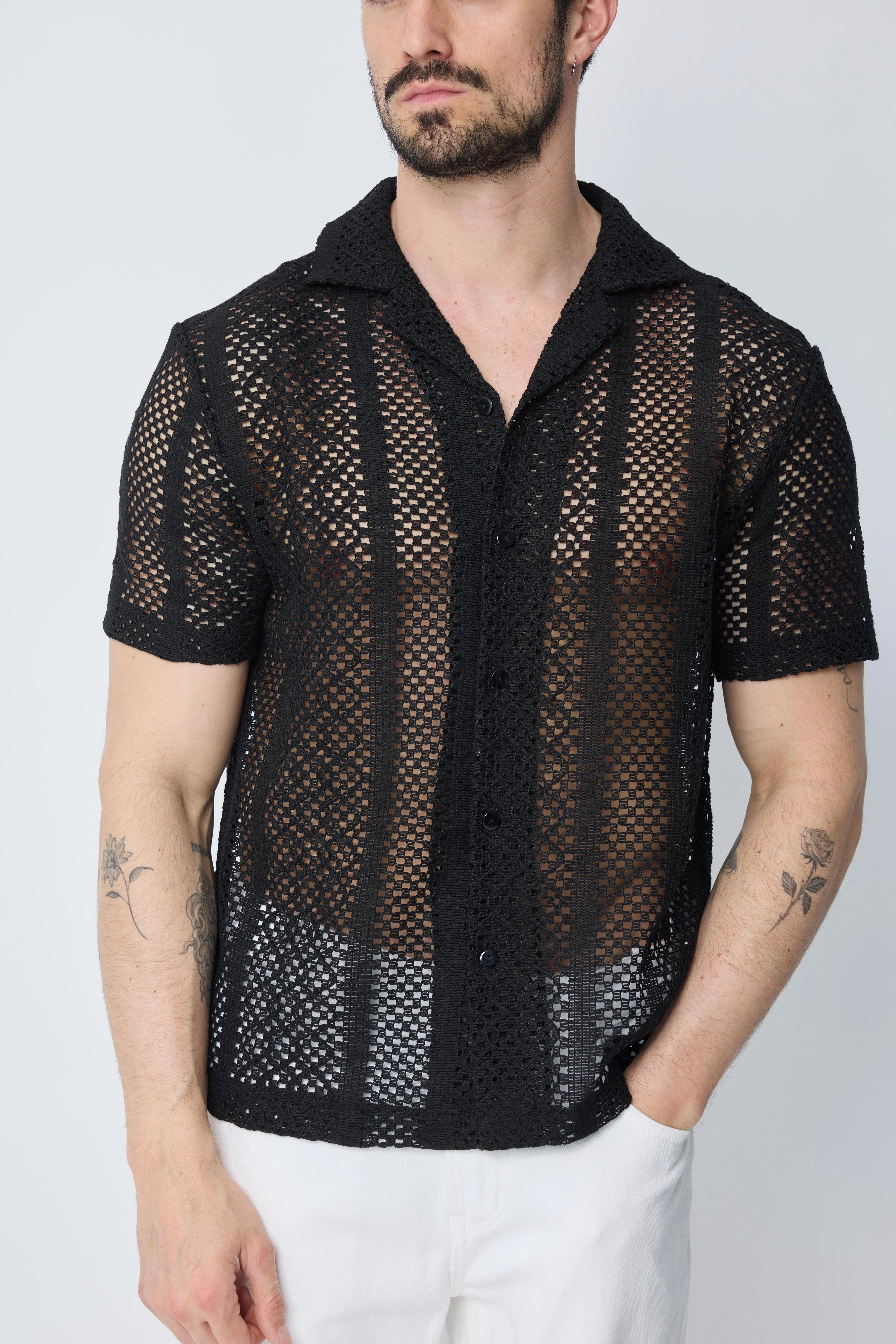 Chemise unie transparente