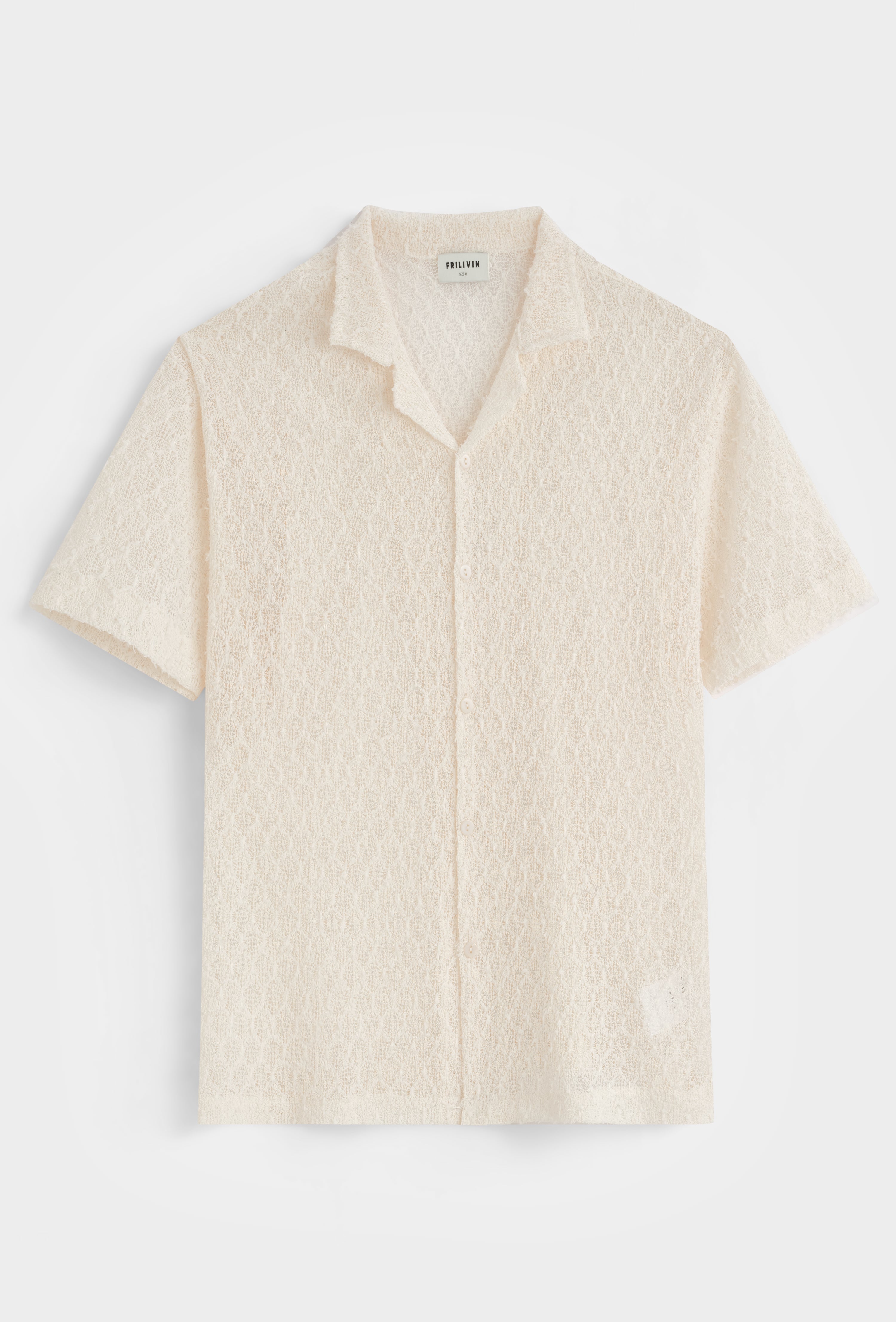 Chemise col cubain texturée