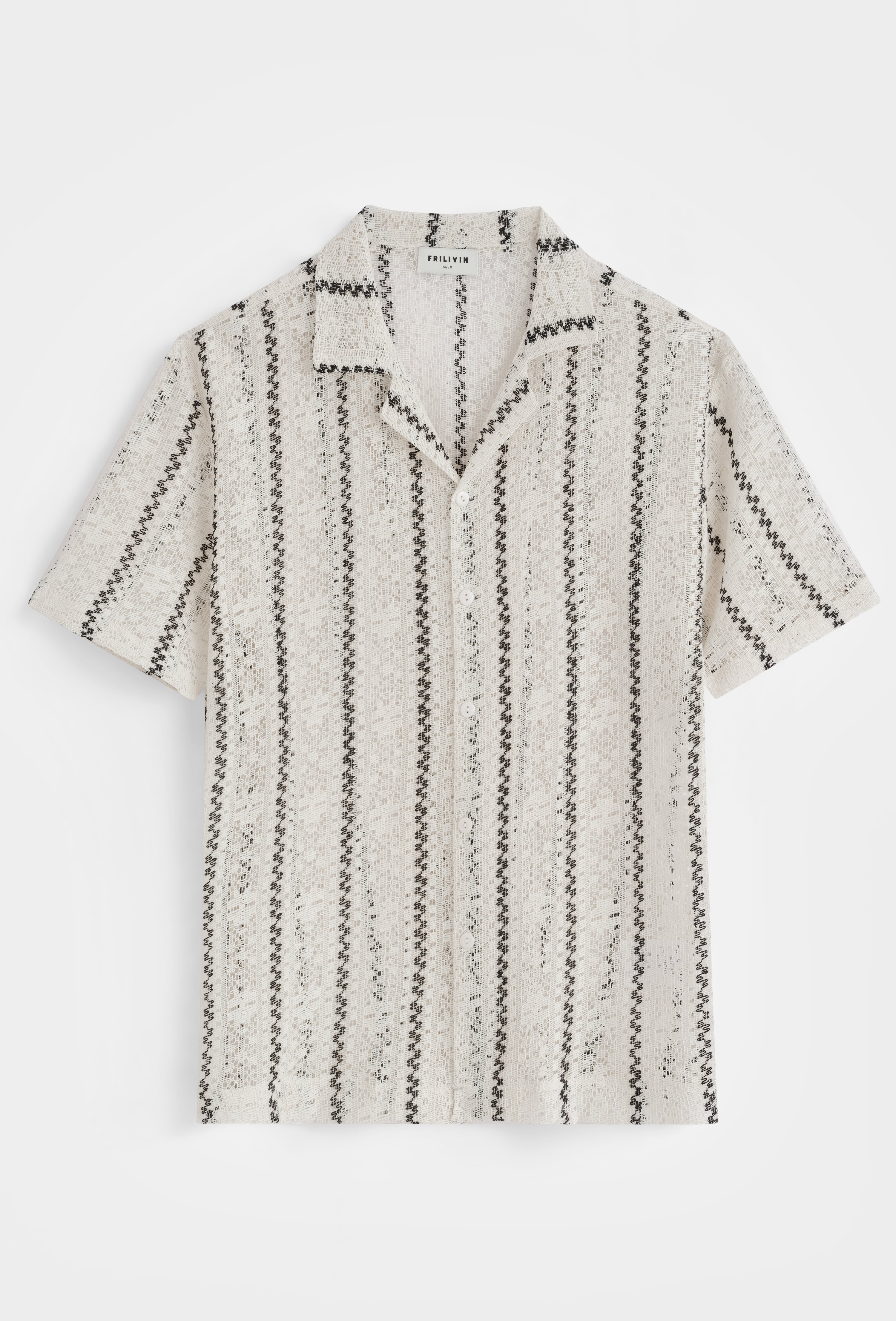Chemise rayée col cubain