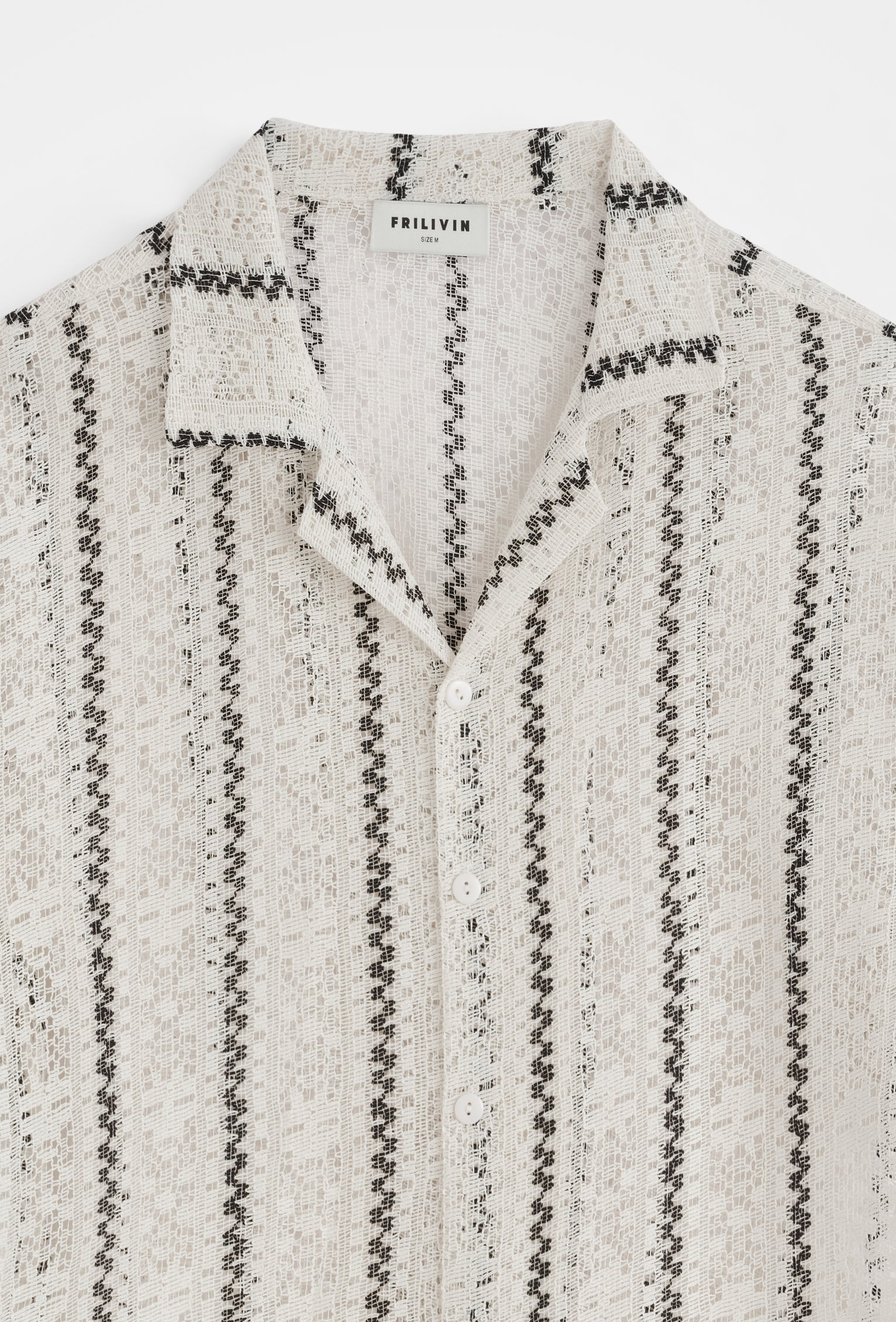 Chemise rayée col cubain