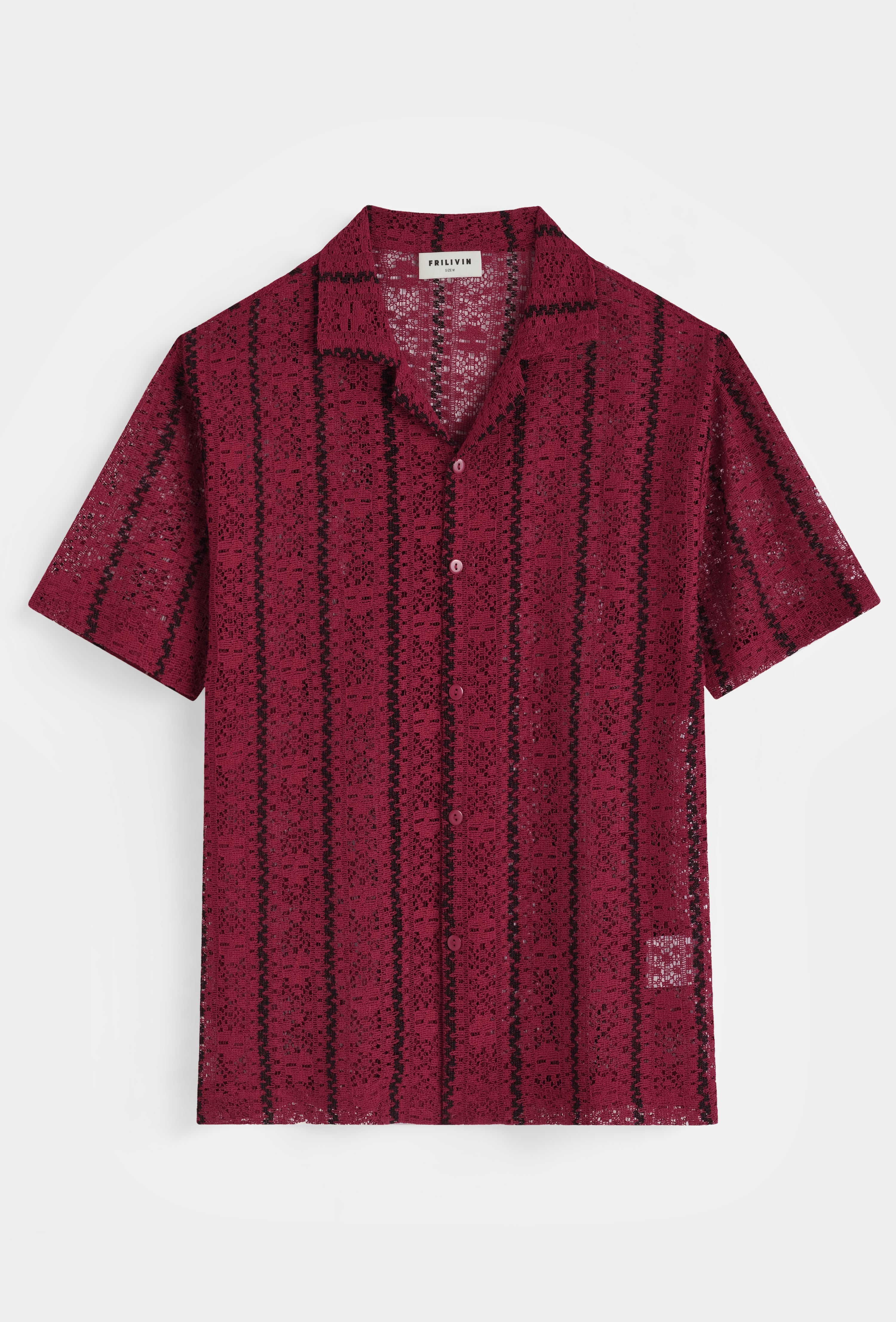 Chemise rayée col cubain
